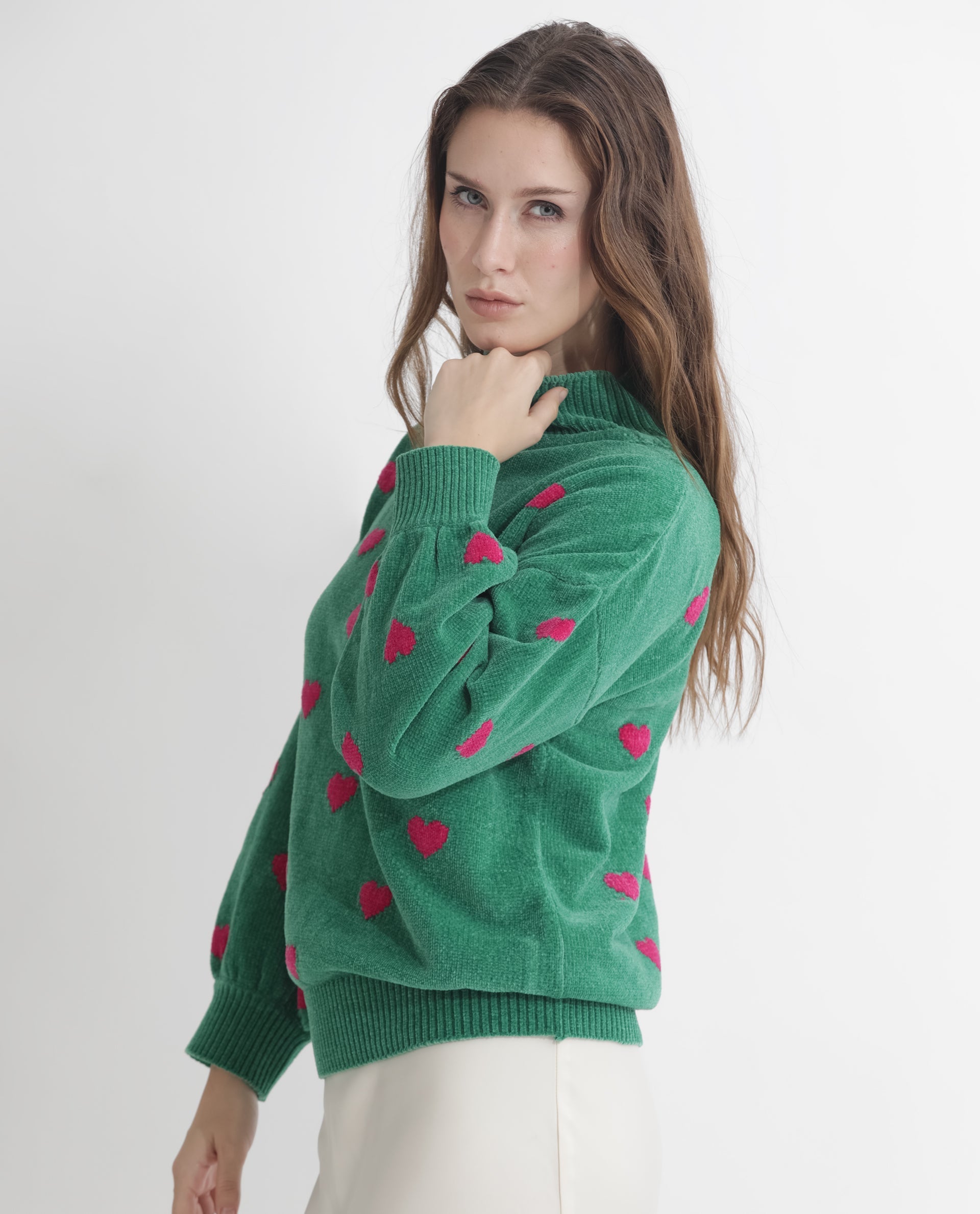 Rareism Women Kuhre Green Polyester Fabric Full Sleeves Regular Fit Color Blocked High Neck Sweater