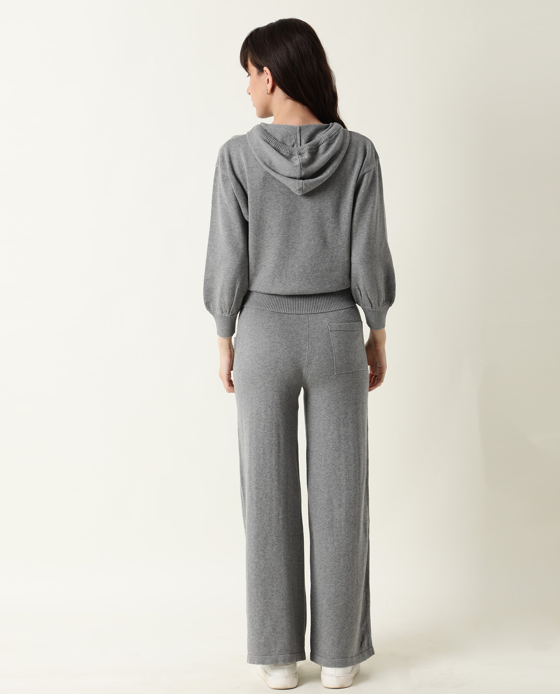 Rareism Women's Tracksuit Cotton Hooded Plain Knee Length Relaxed Fit Track Suit