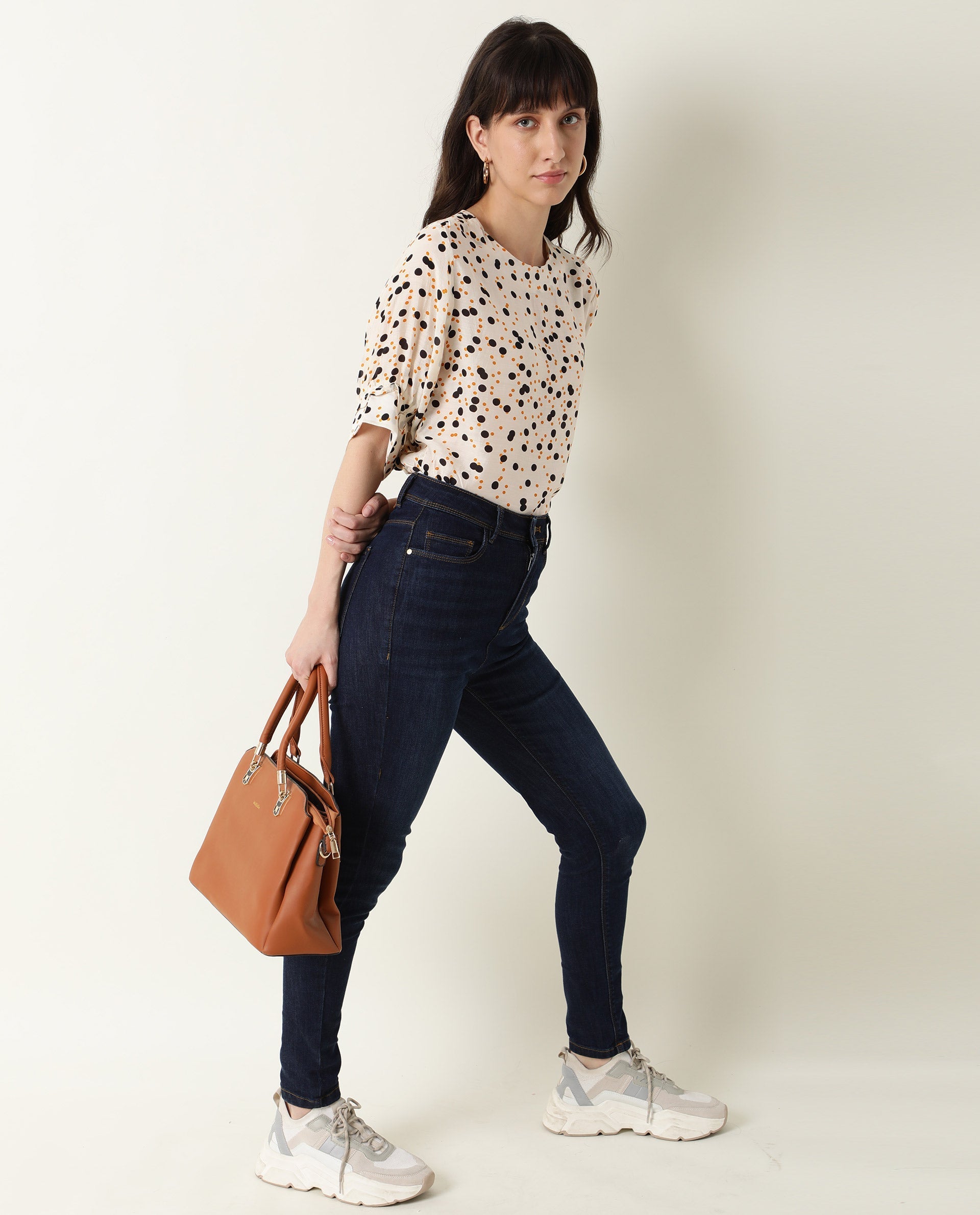 Rareism Women's Roy Orange Top