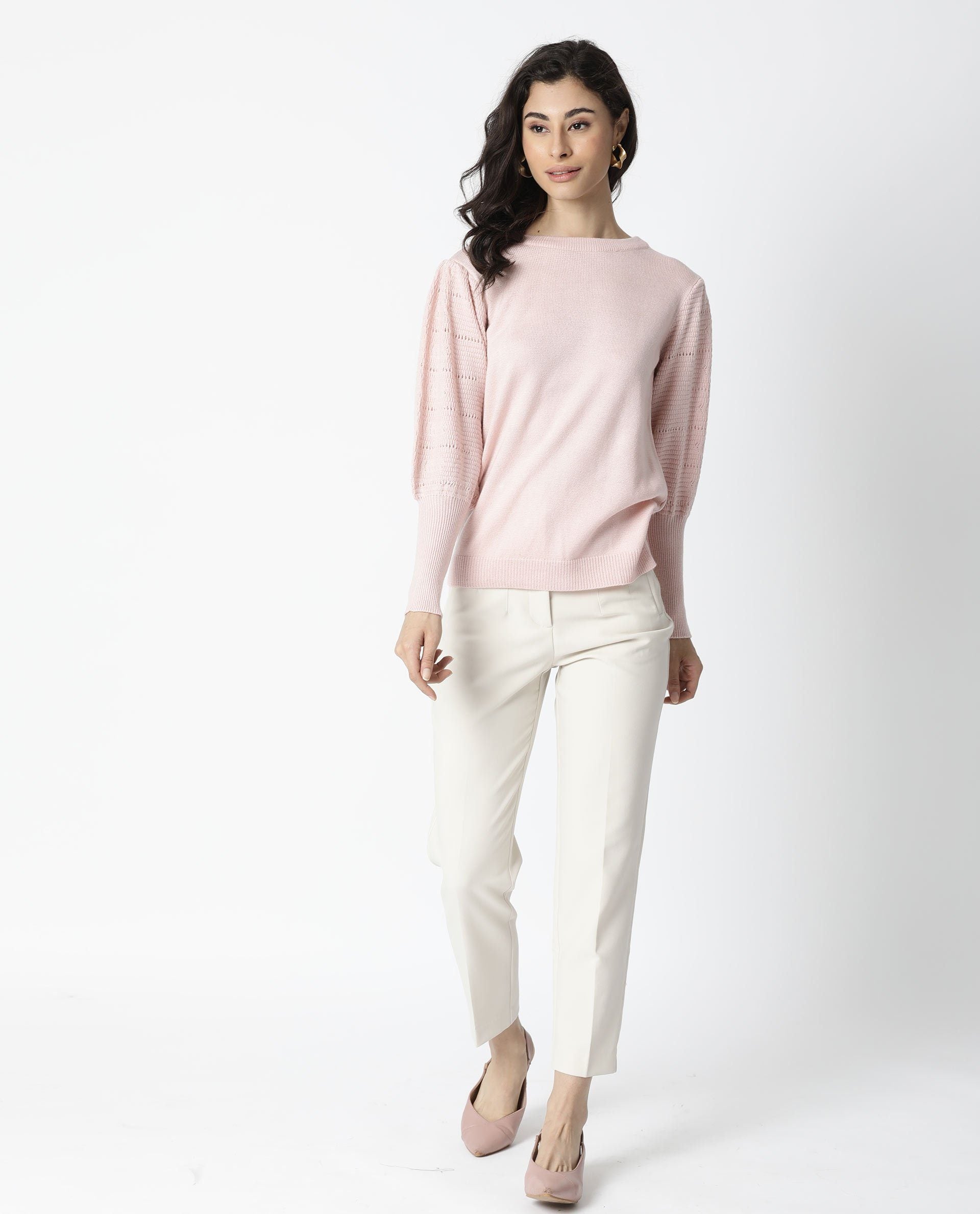 Rareism Women Marina Pink Top Full Sleeves
