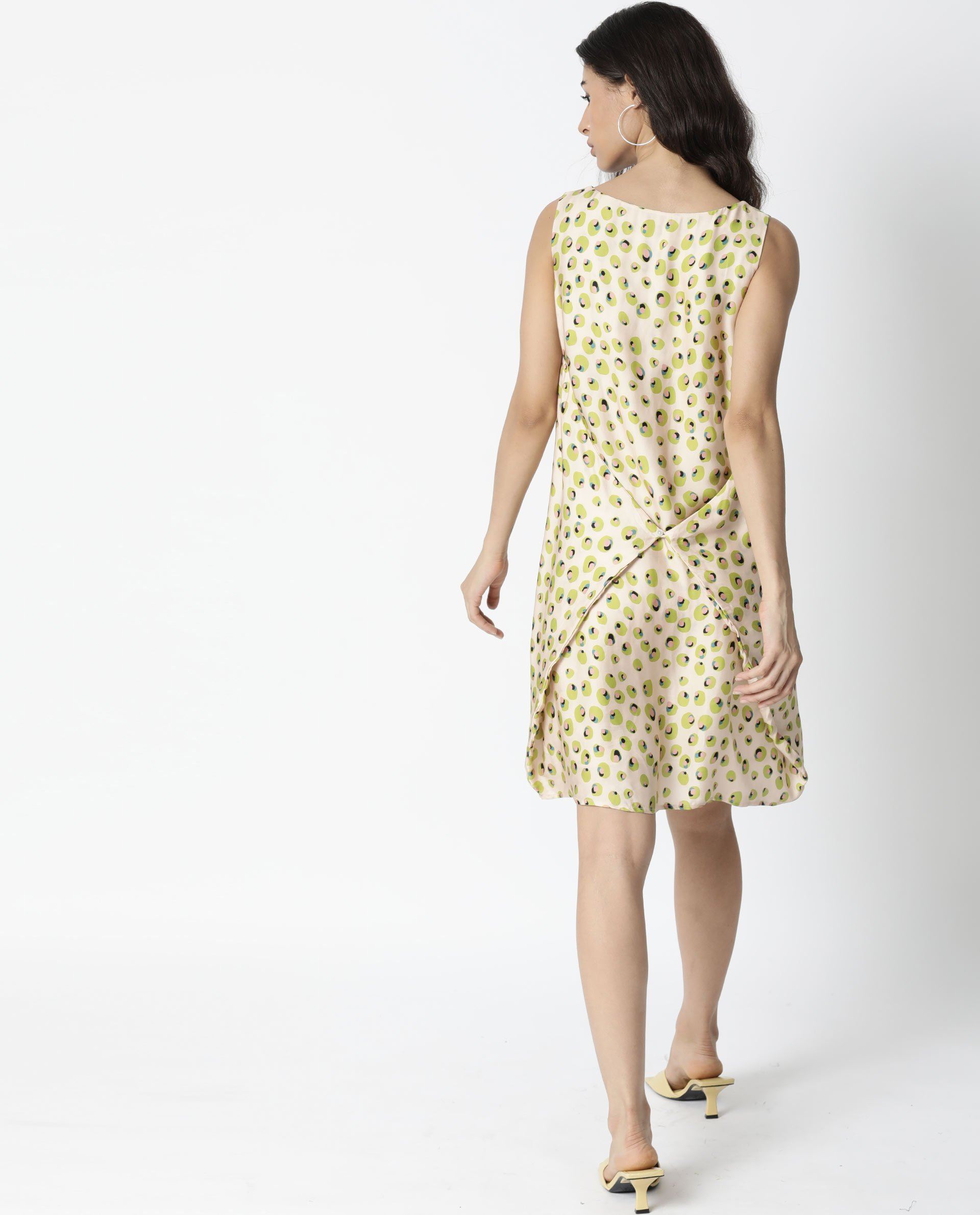 Rareism Womens Vian Beige Dress Short Length Tencel Fabric Sleeveless