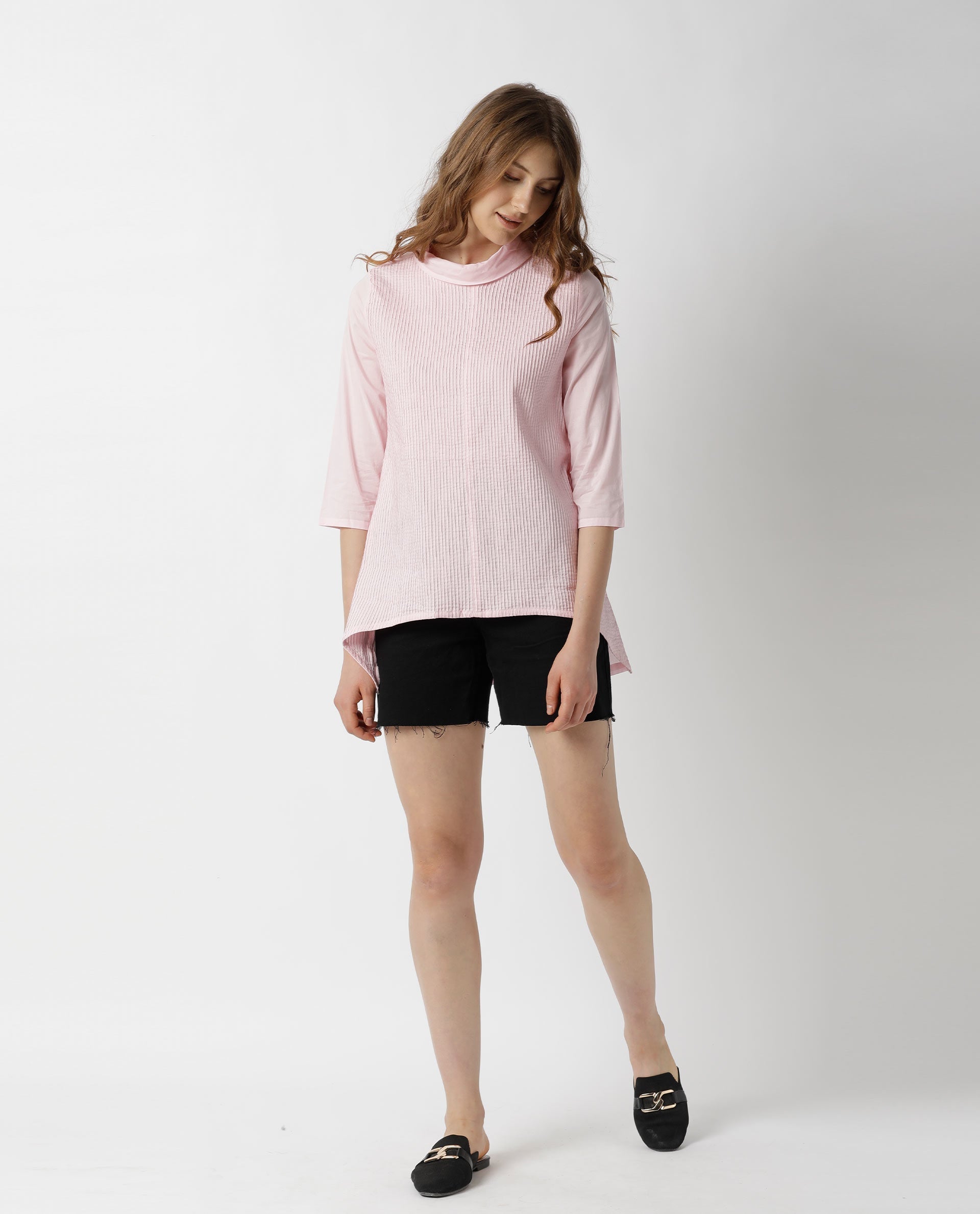Rareism Women Pins Pink Top Full Sleeves Solid