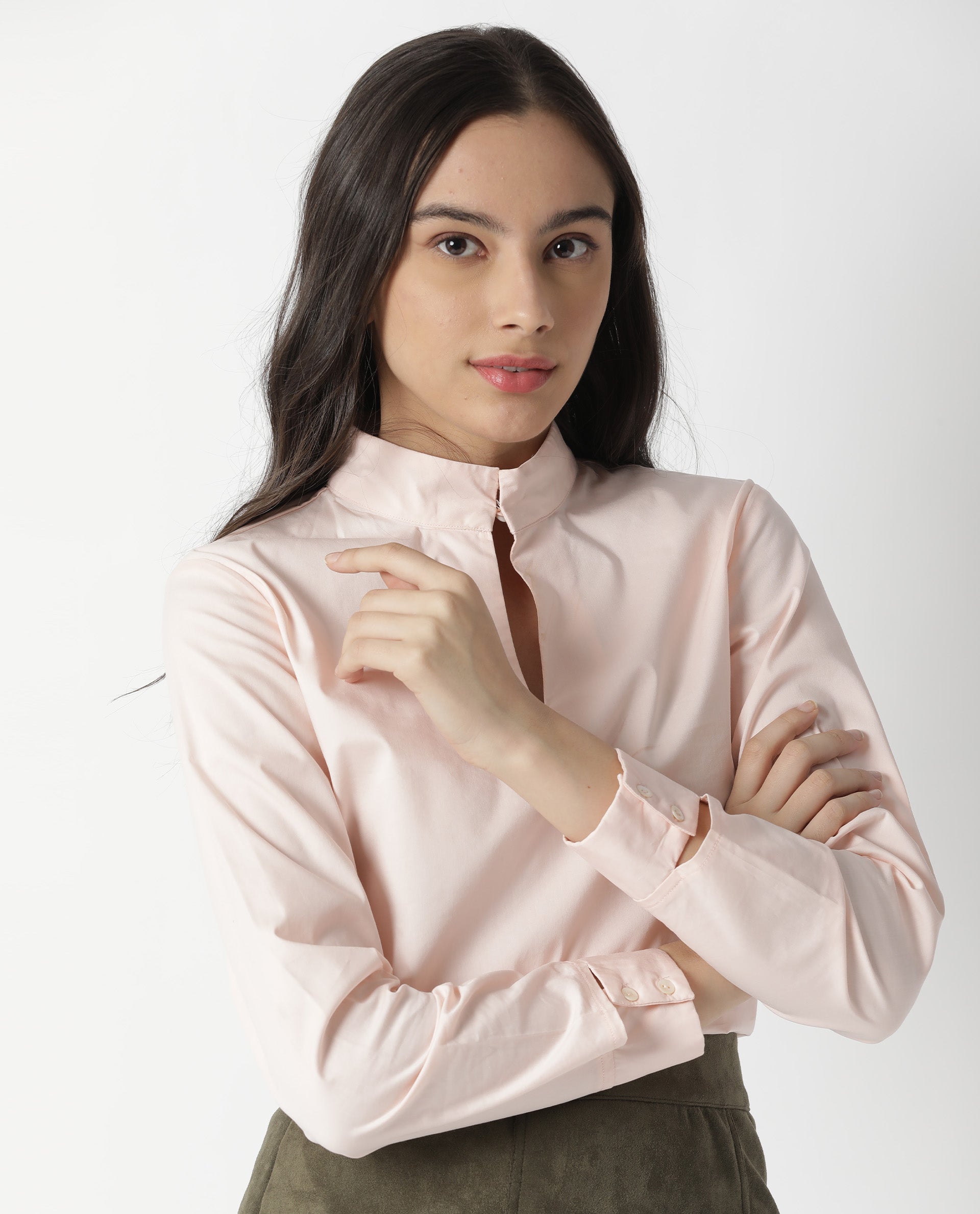 Rareism Women Float Pink Top Full Sleeves Solid