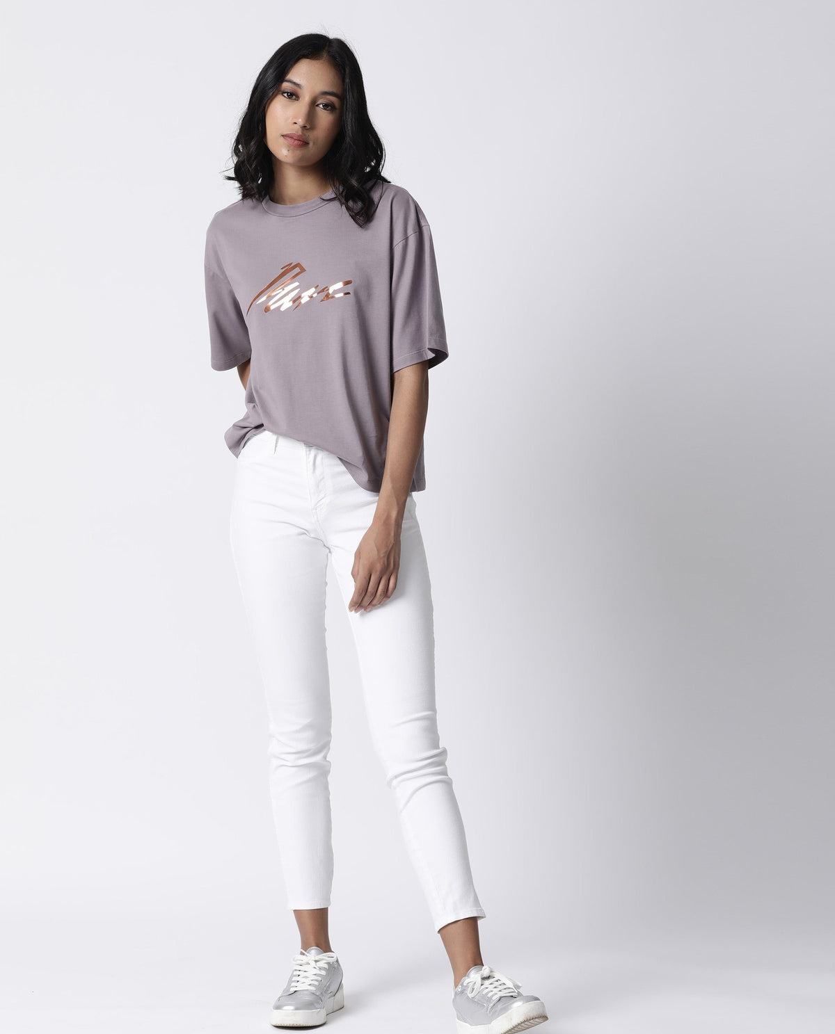 Rareism Women Niki Purple T-Shirt Short Sleeves
