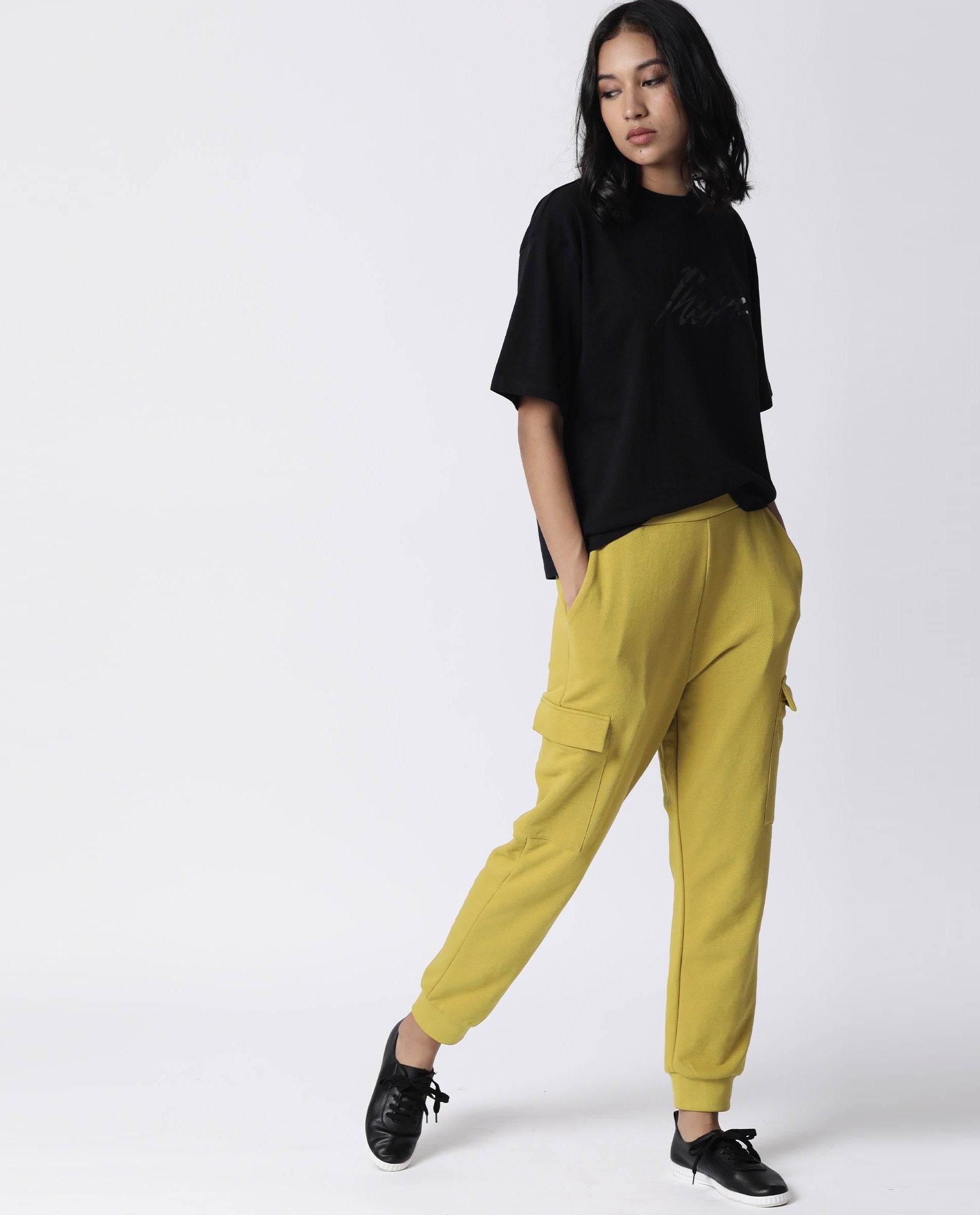Rareism Women Niki Black T-Shirt Short Sleeves