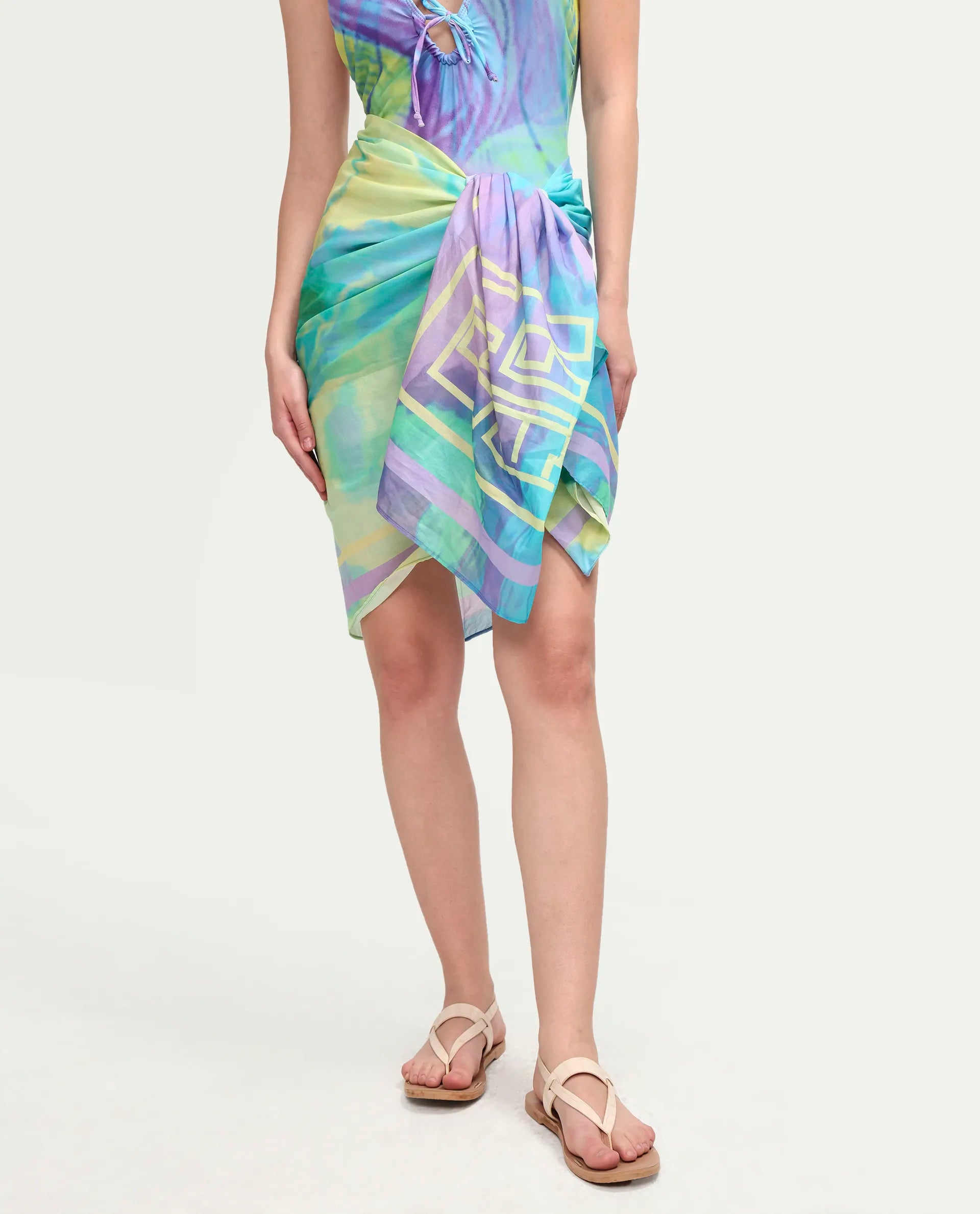 Rareism Women's Mano Multi Abstract Print Scarf