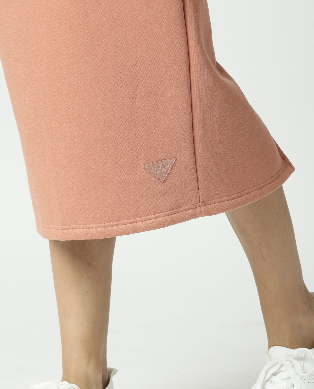 Rareism Women Fudge Orange Poly Cotton Fabric Tailored Fit High Rise Solid Midi Skirt