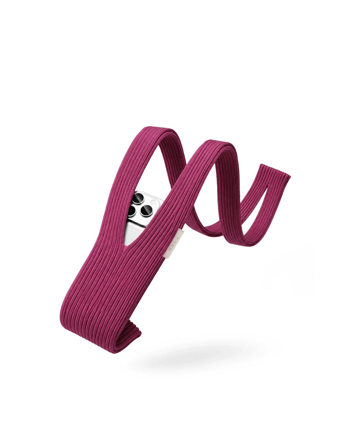 Rareism Women's Mobile Pouch Fluorescent Pink Polyester Striped Mobile Pouches