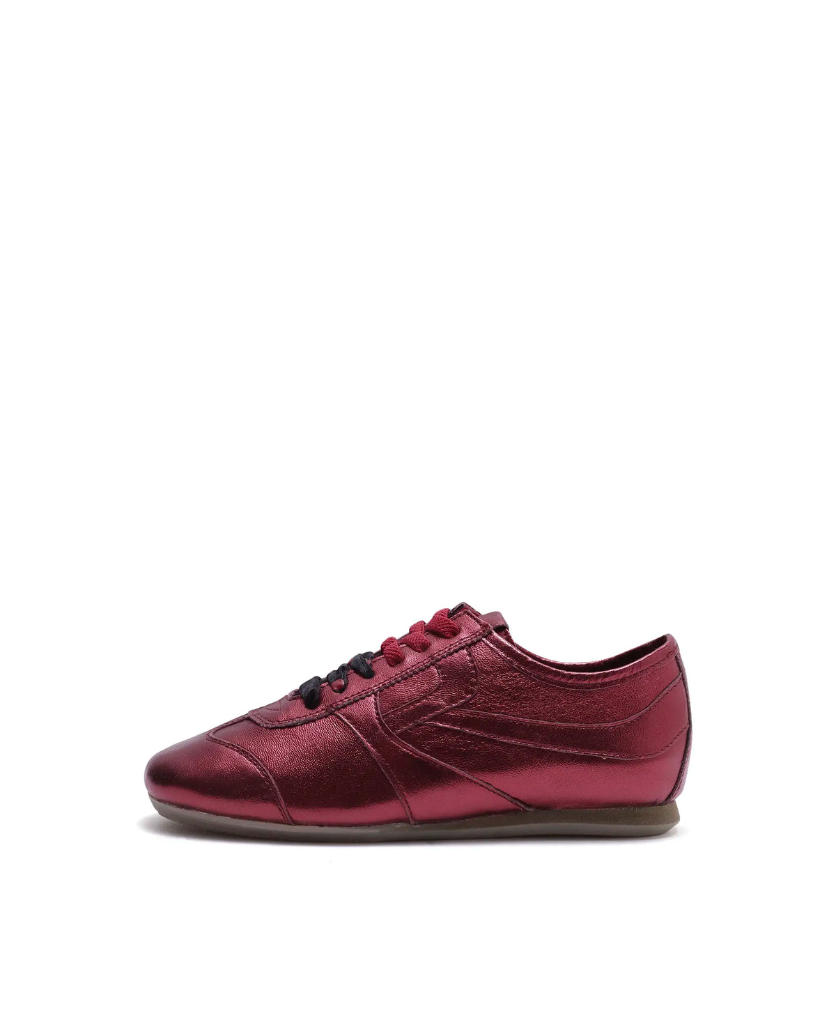 Rarez Women's Montare Metallic Red Leather Sneaker