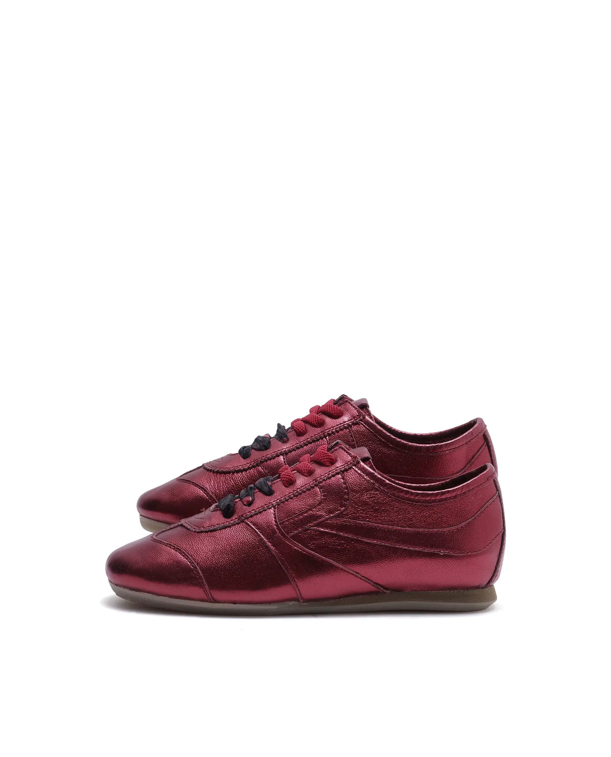 Rarez Women's Montare Metallic Red Leather Sneaker