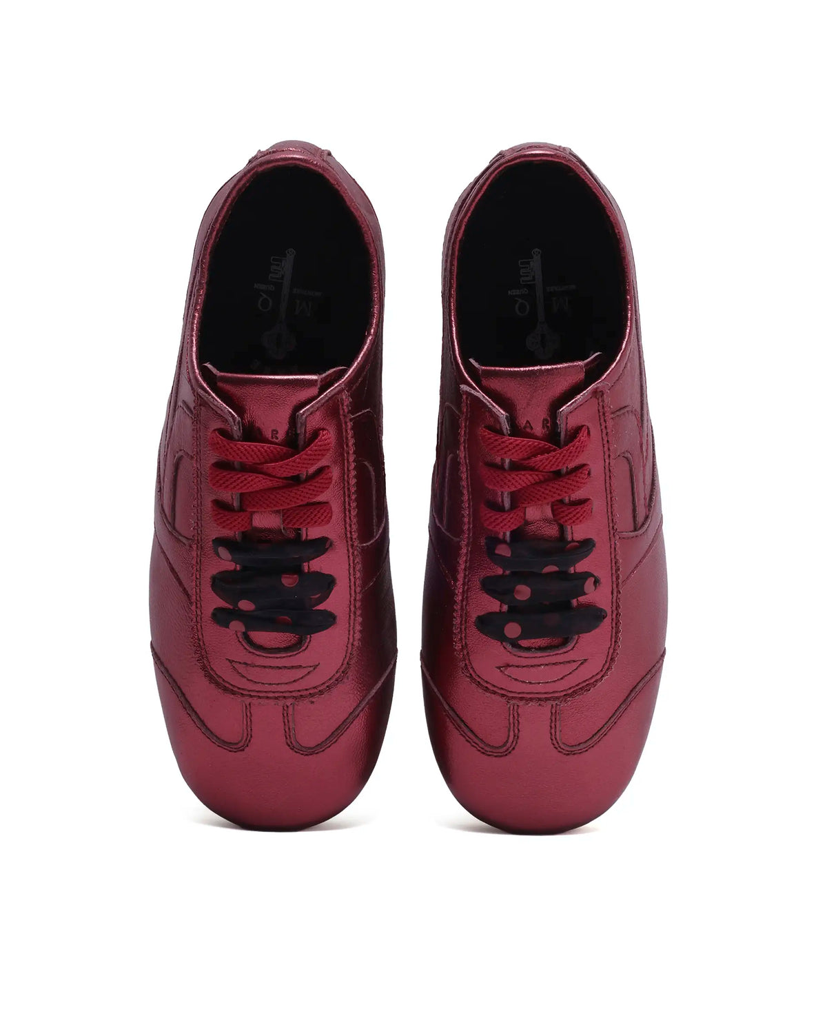 Rarez Women's Montare Metallic Red Leather Sneaker