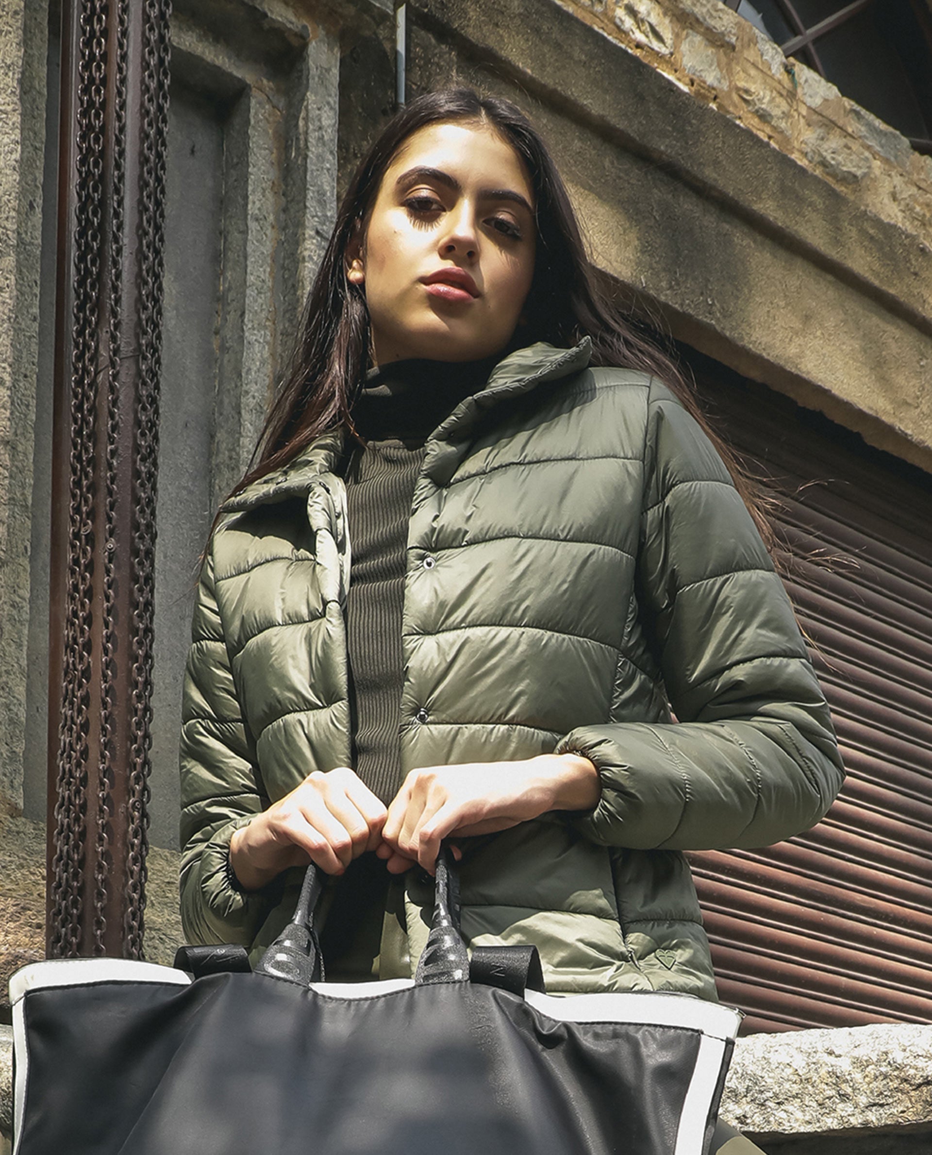 Rareism Women Mung Olive Jacket Full Sleeves Solid