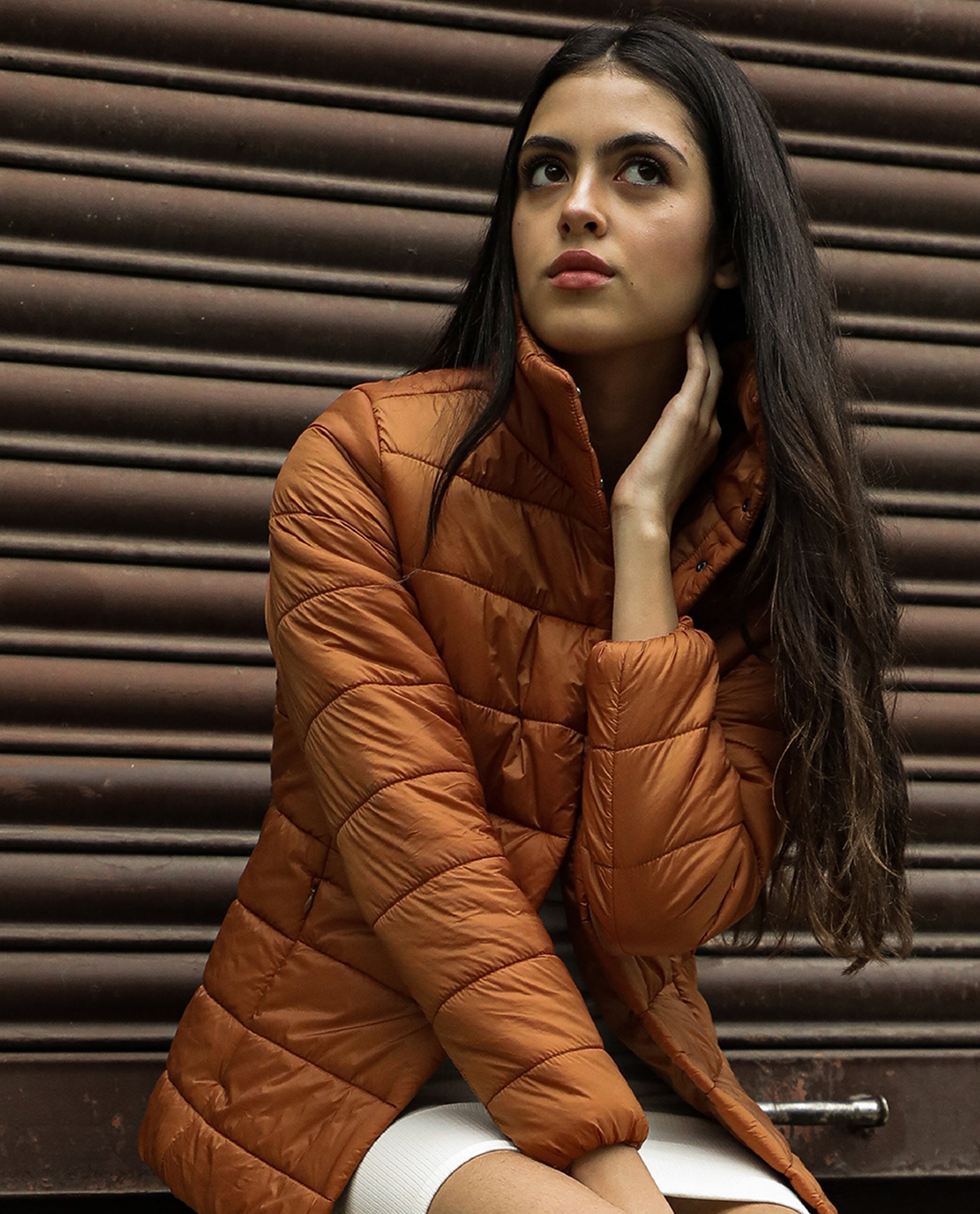 Rareism Women Mung Rust Jacket Full Sleeves Solid