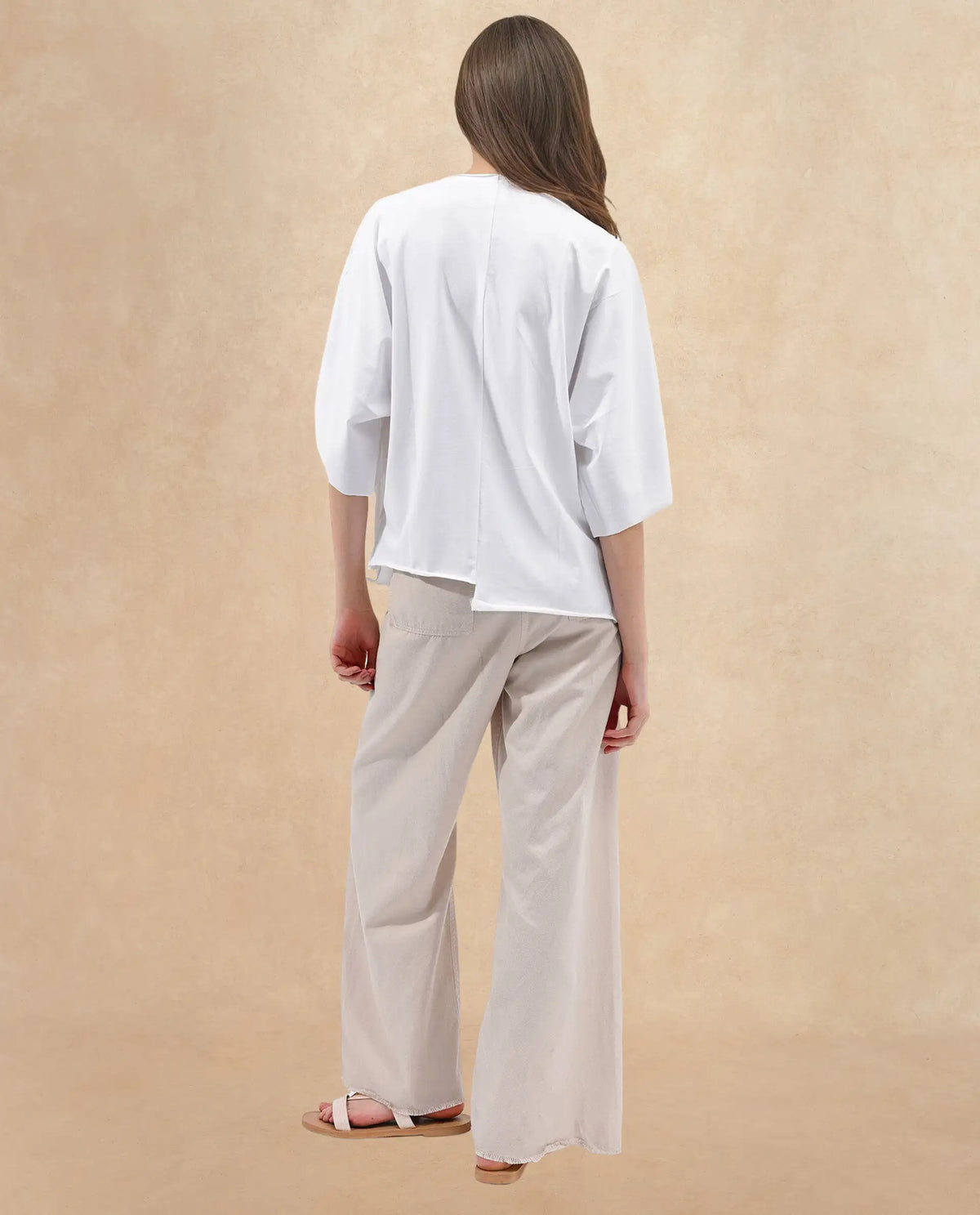 Rareism Women Nirv White Cotton Fabric Short Sleeves Relaxed Fit Plain Shrug