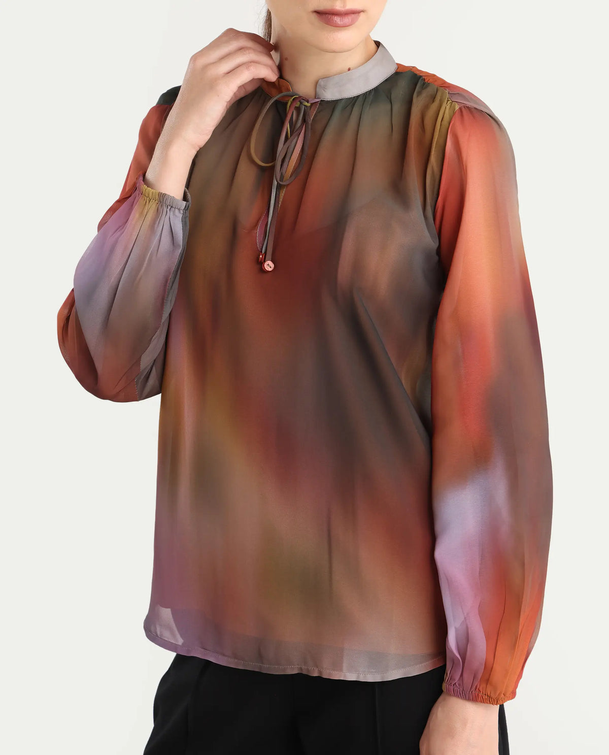 Rareism Women Nucos Multi Round Neck Pull On Closure Relaxed Fit Printed Top