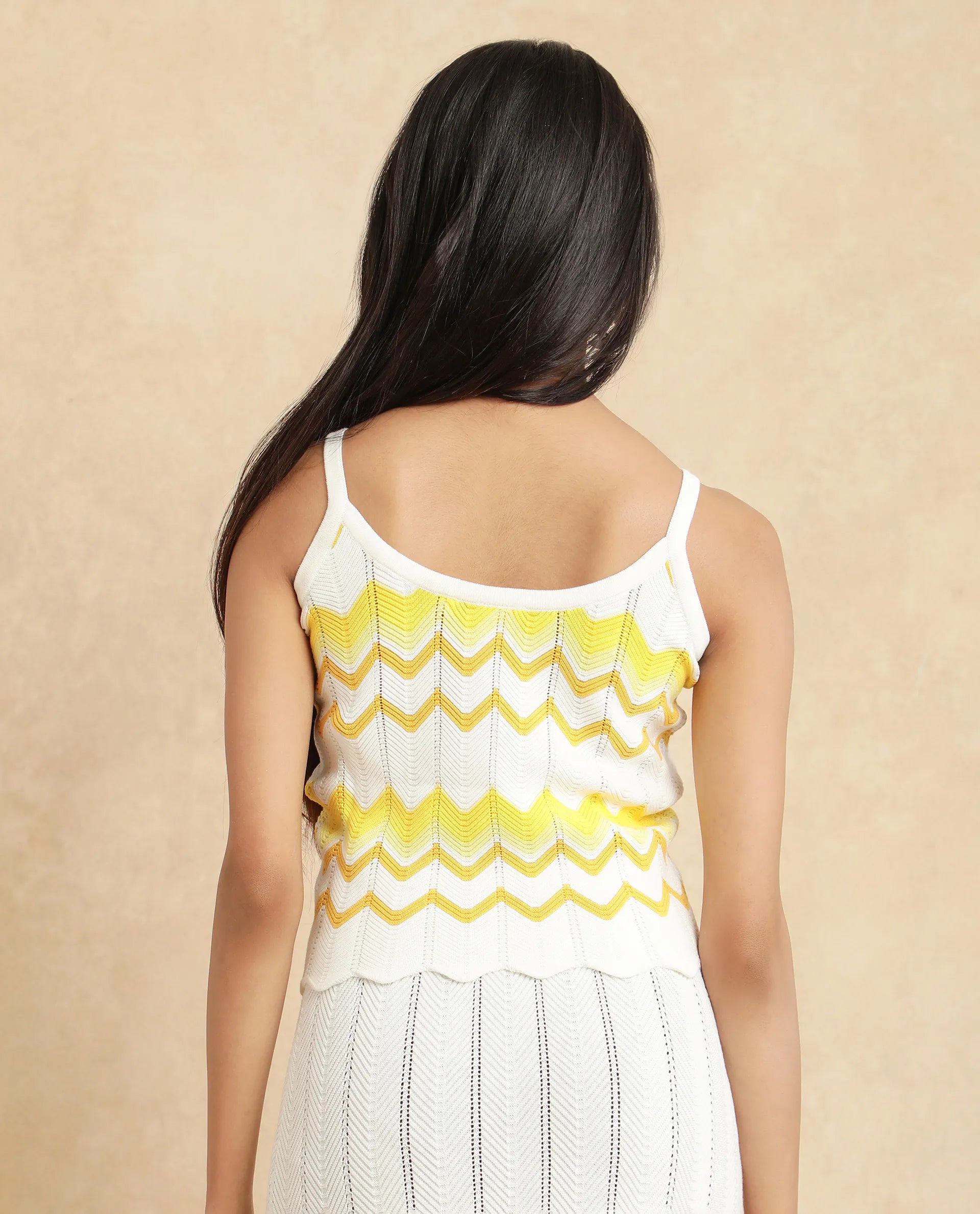 Rareism Women Nupstir-T Yellow Cotton Fabric Sleeve Less Relaxed Fit Top