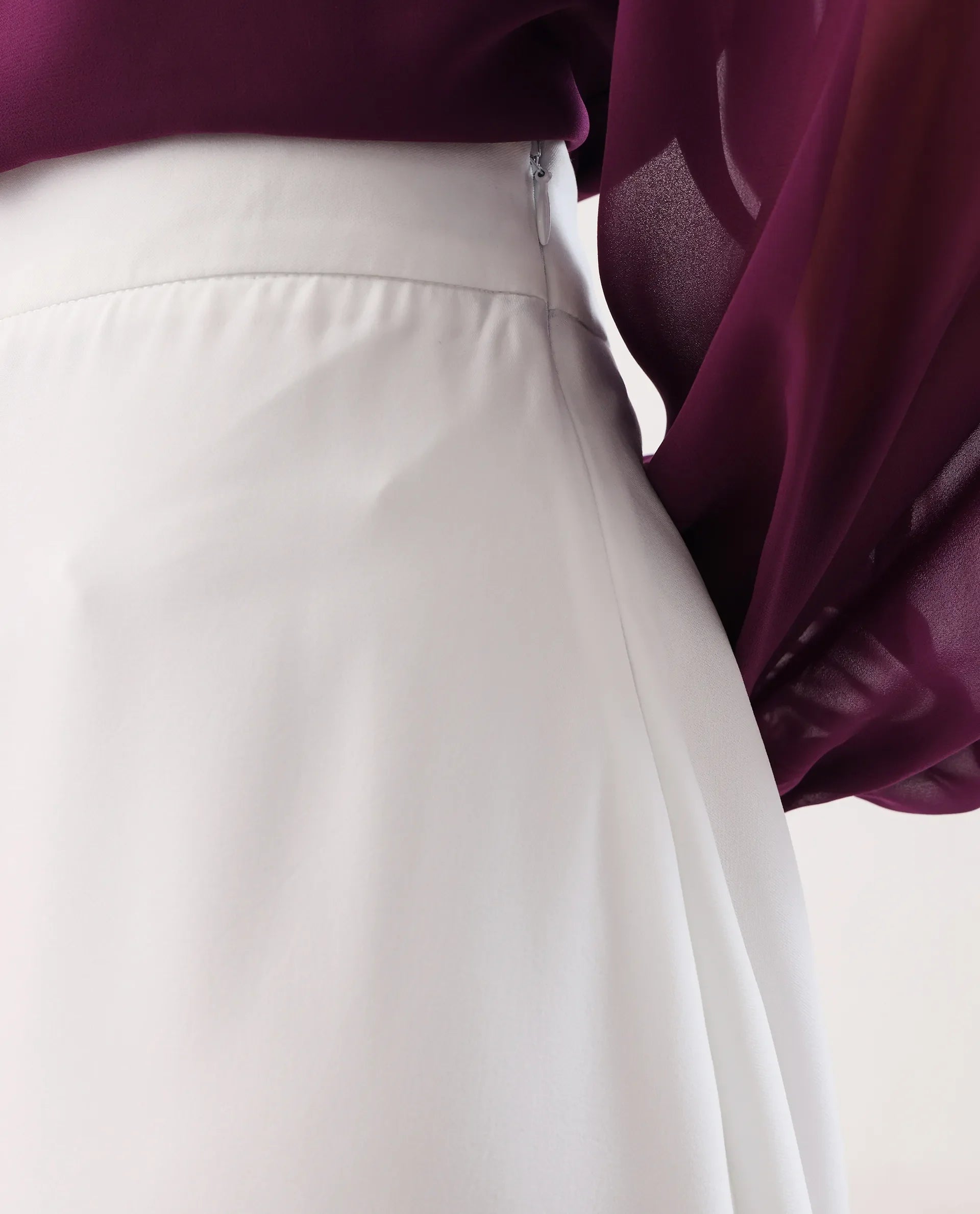 Rareism Women's Nuva B Off White Cotton A-Line Skirt