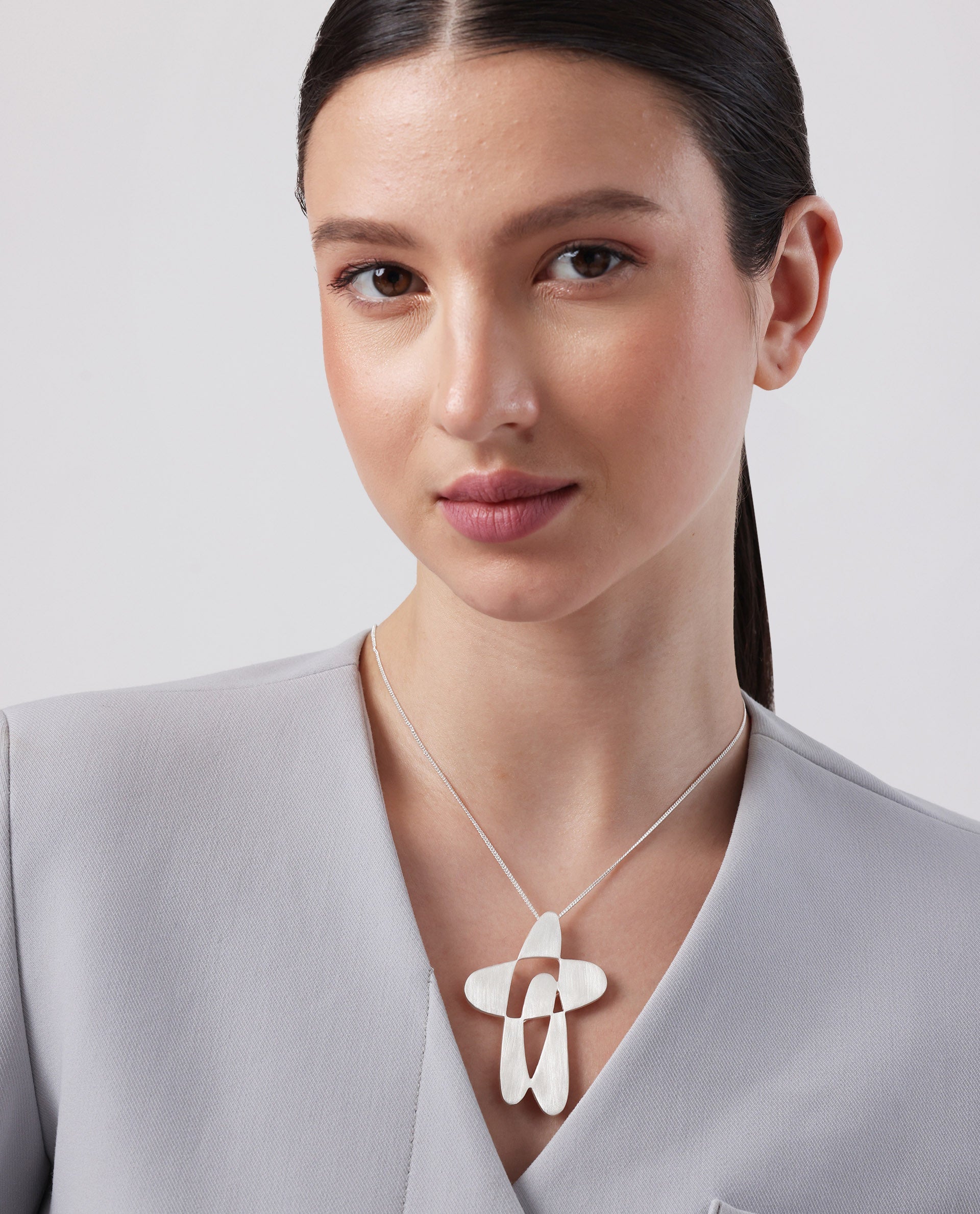 Rareism Women Orbit Silver Necklace