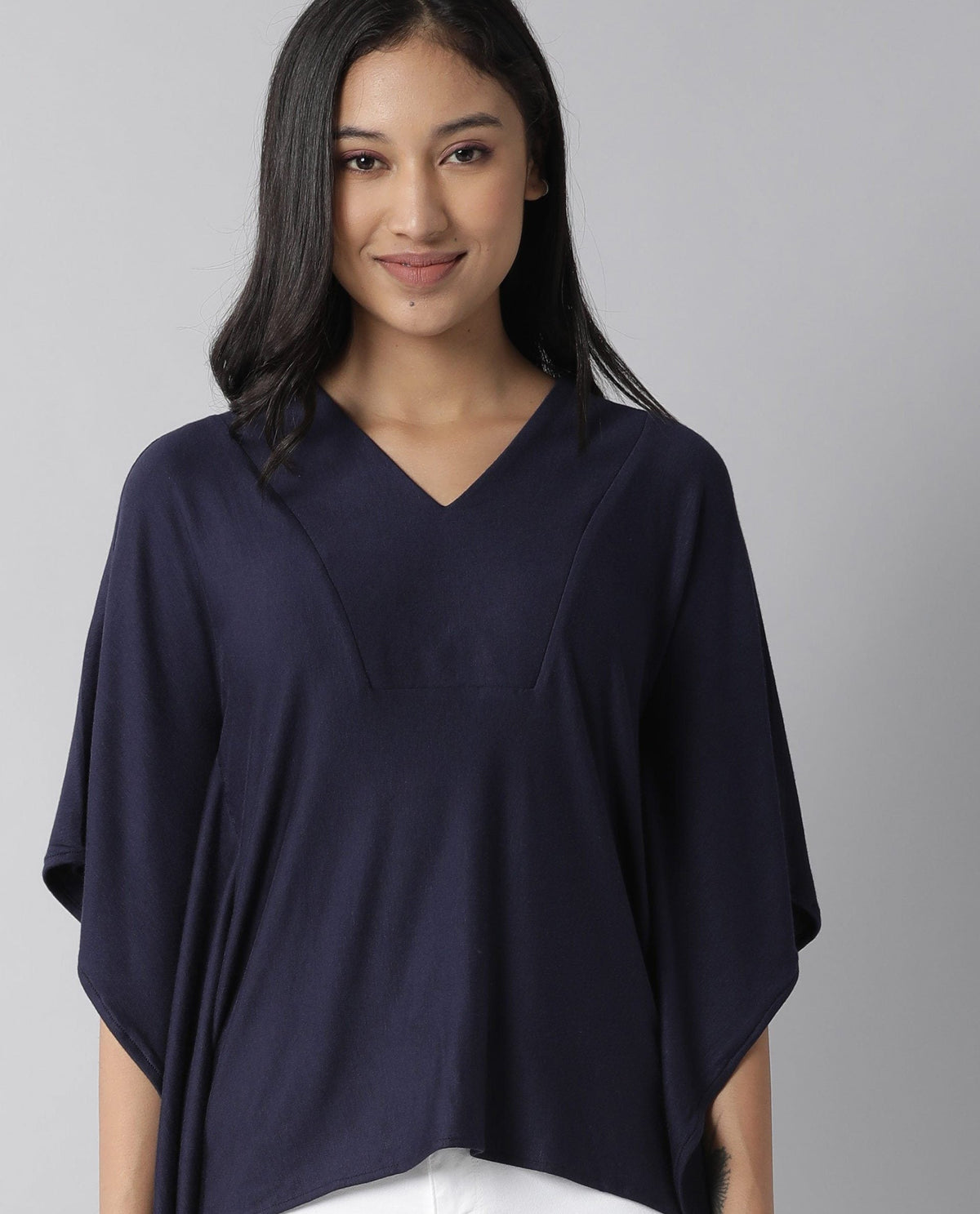 Rareism Women Pal Navy Top Full Sleeves Solid