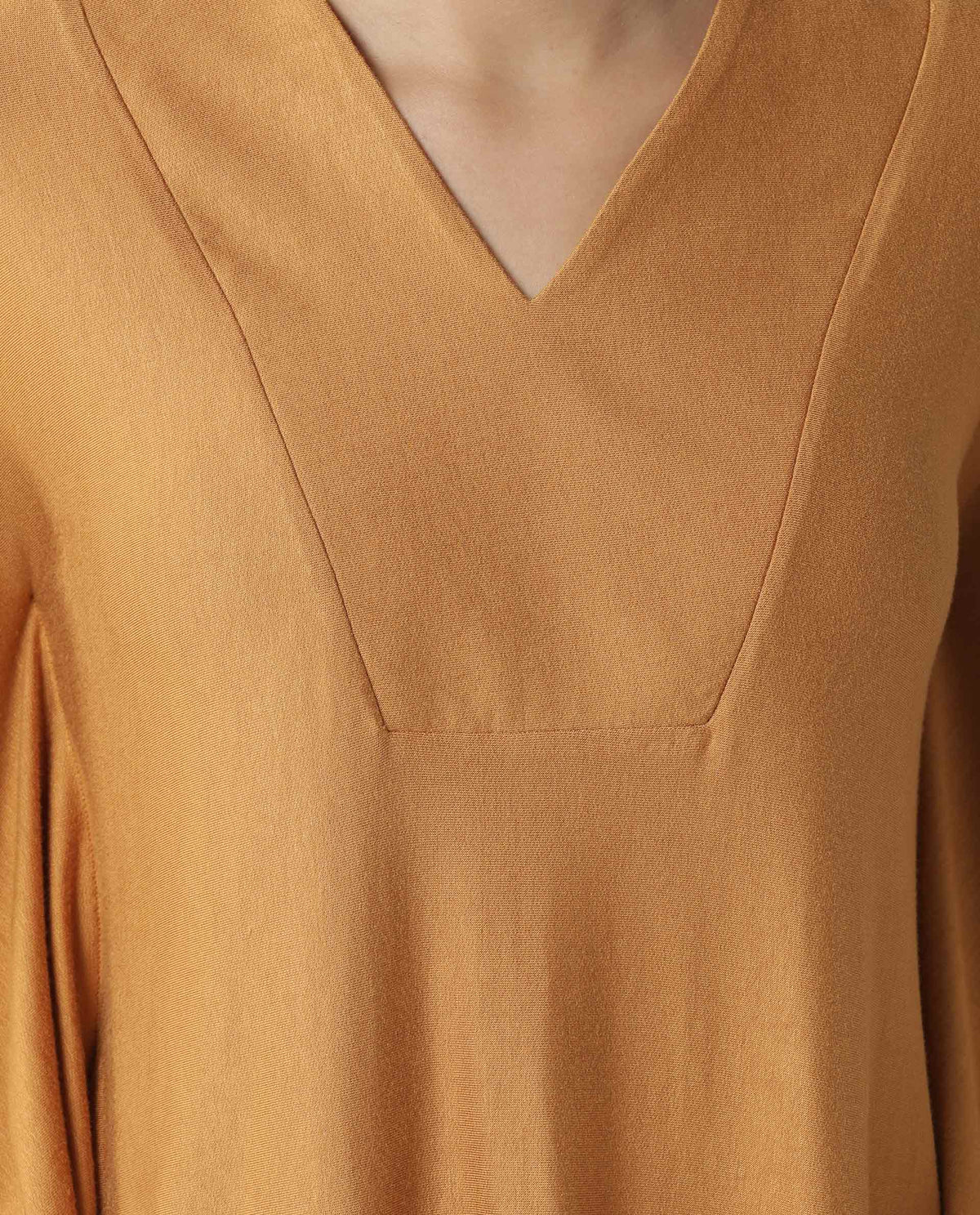 Rareism Women Pal Rust Top Full Sleeves Solid