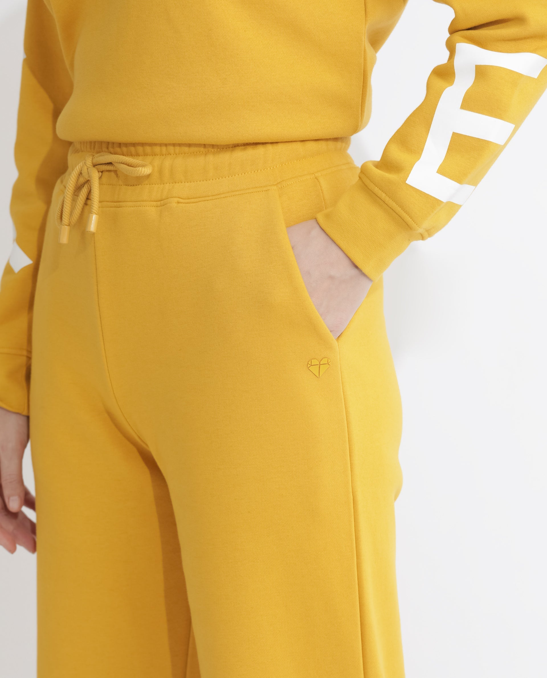 Rareism Women's Pazoo F Mustard Cotton Blend Plain Ankle Length Flared Track Pant