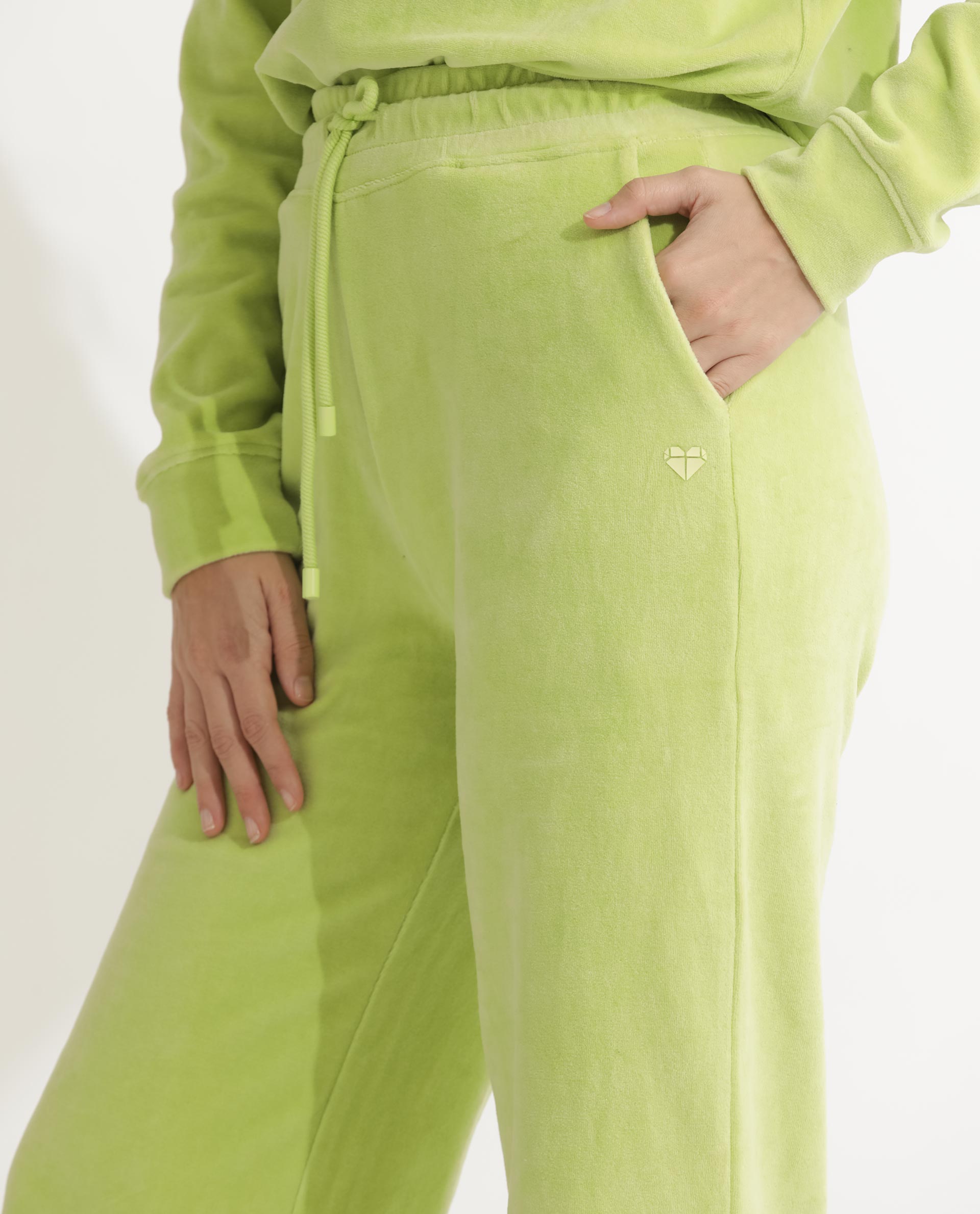 Rareism Women's Pazoo Tt Light Green Cotton Blend Plain Ankle Length Flared Track Pant
