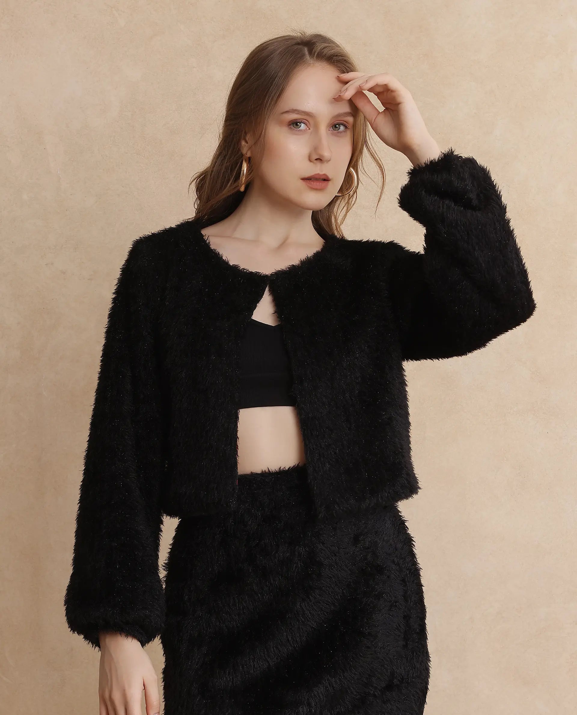 Rareism Women Pilxar Primary Black Jacket