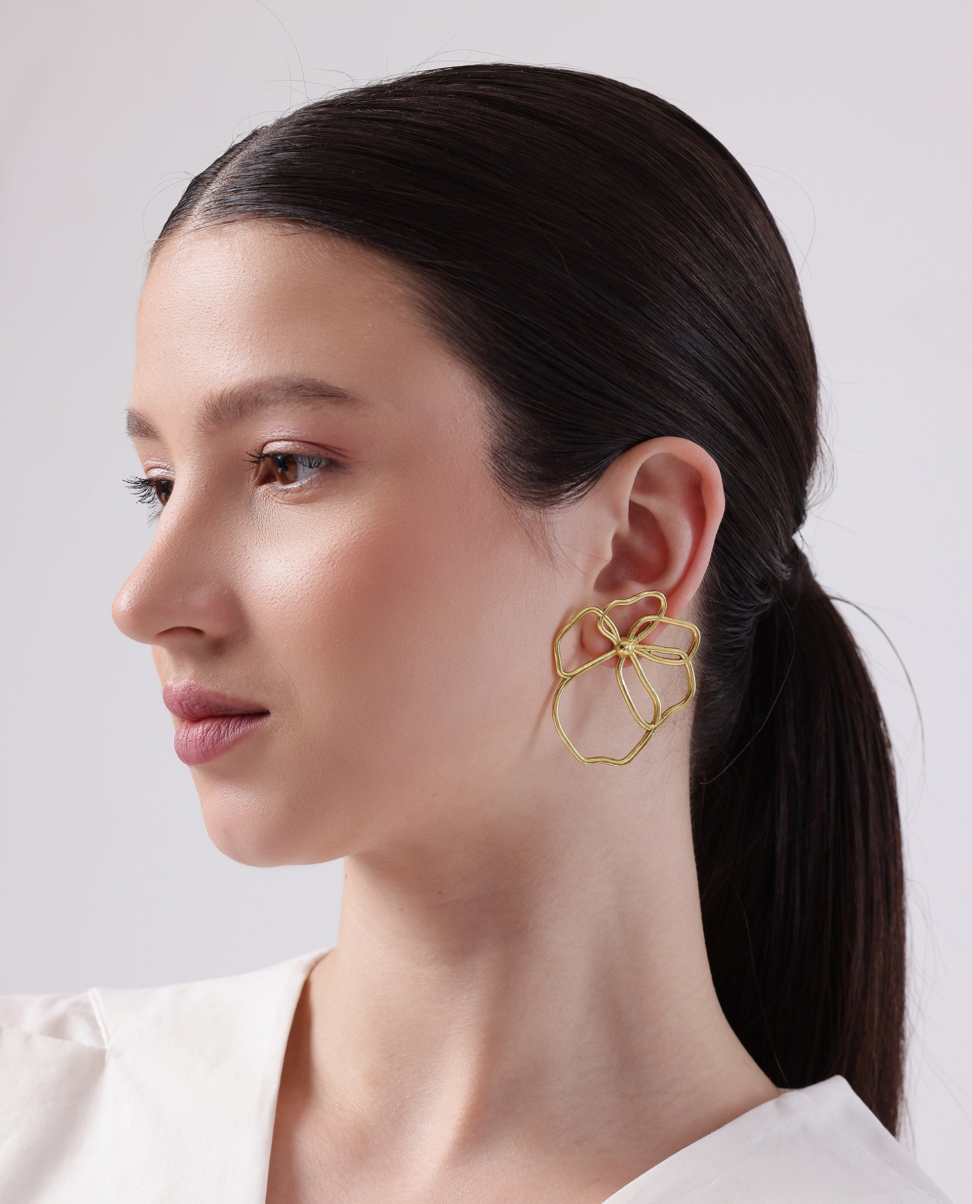 Rareism Women Poppy Gold Earring