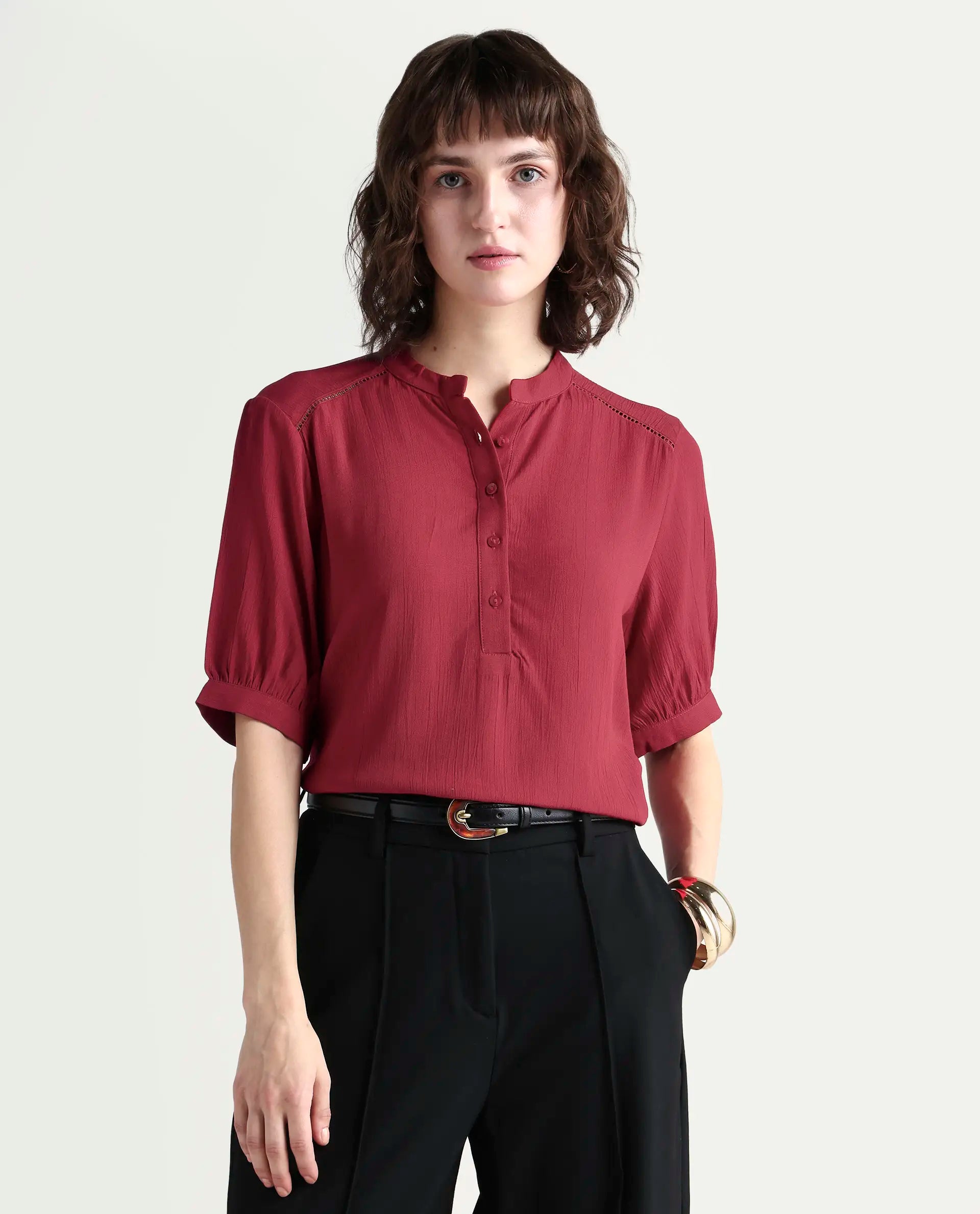 Rareism Women's Elane Red Ct Plain Top