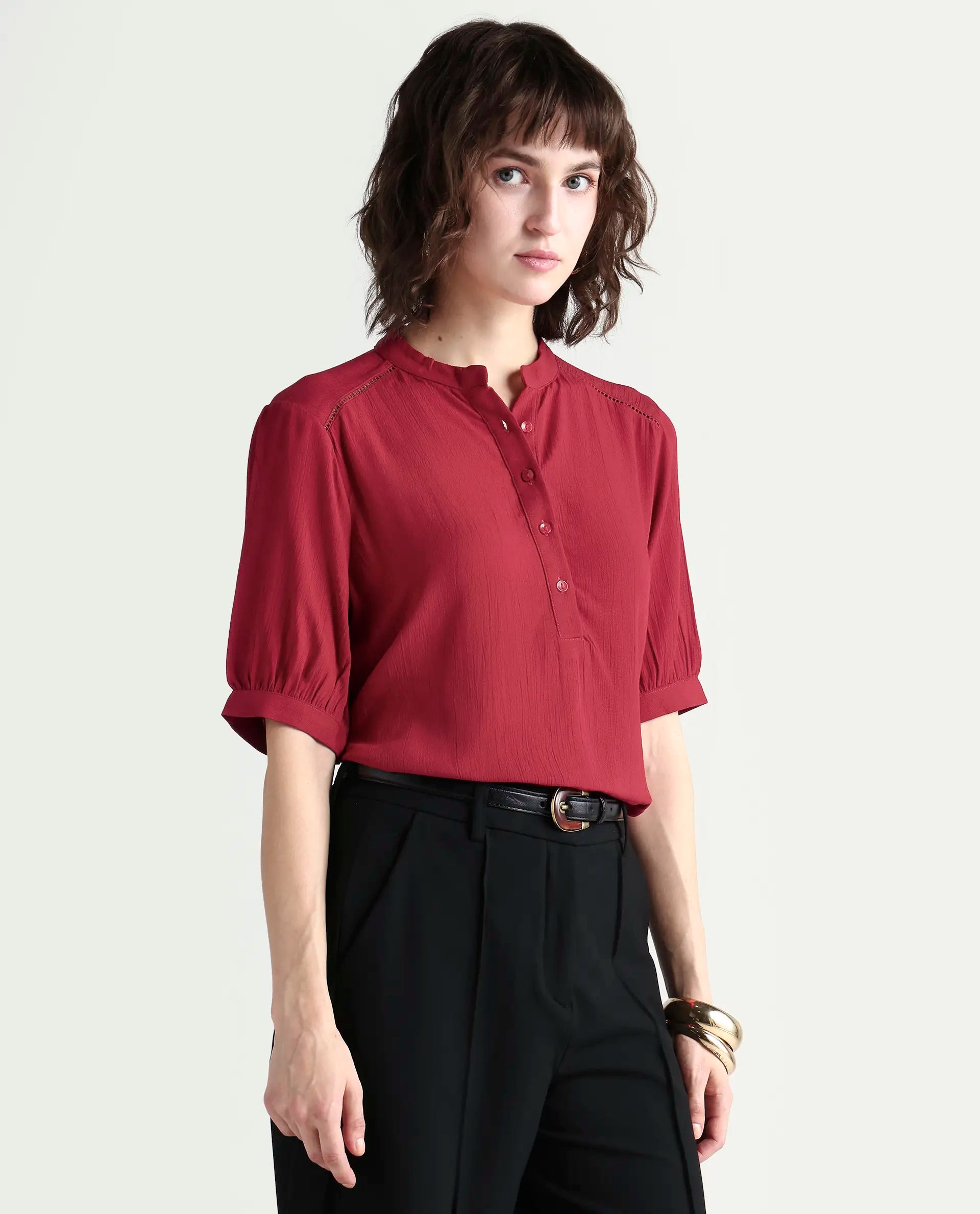 Rareism Women's Elane Red Ct Plain Top