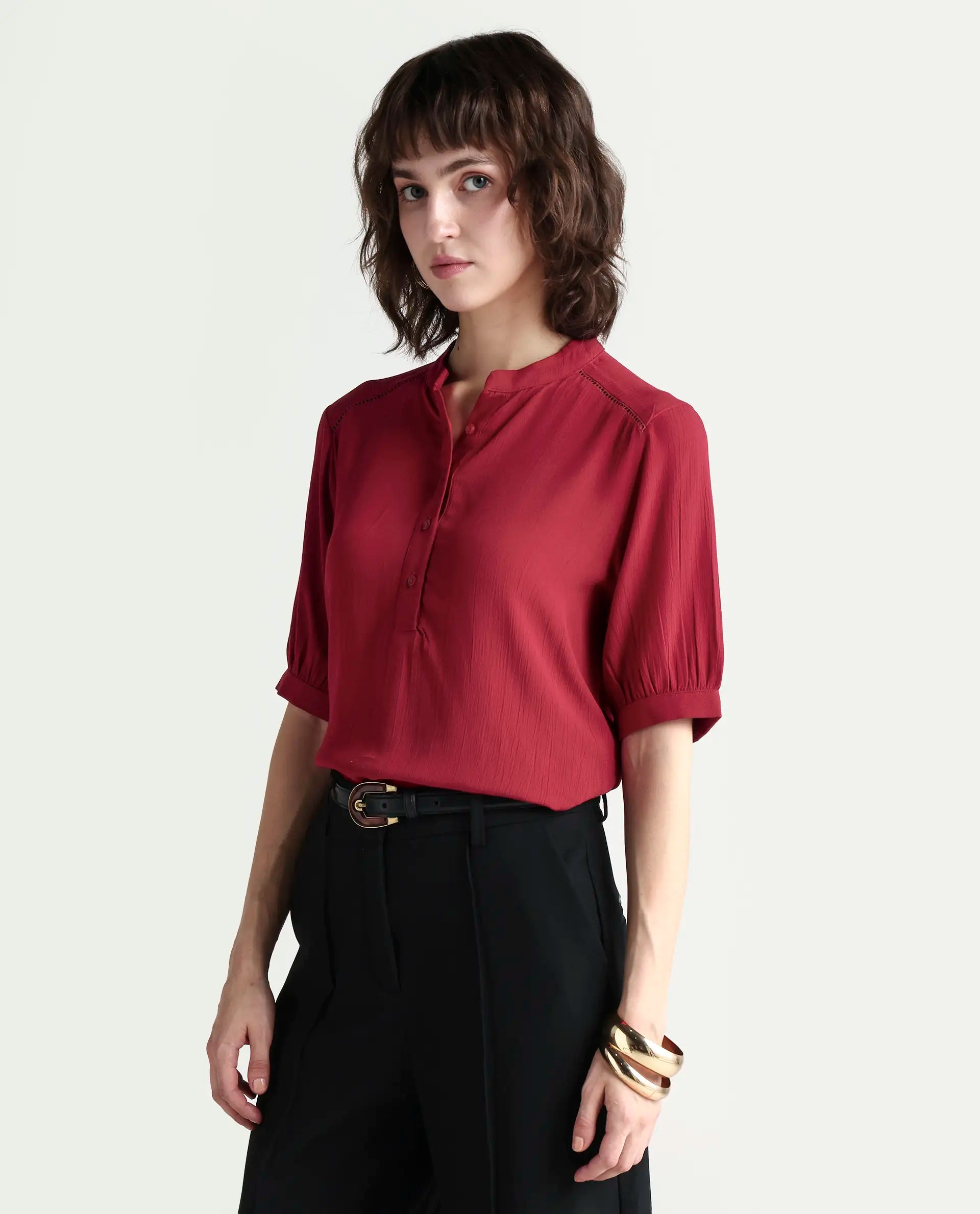 Rareism Women's Elane Red Ct Plain Top