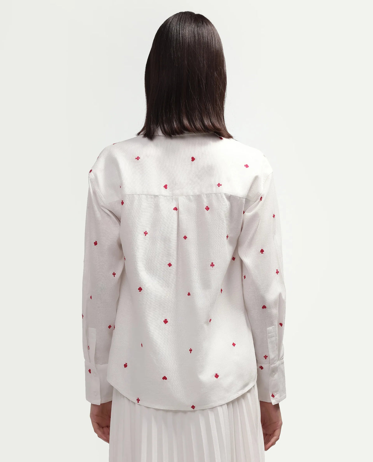 Rareism Women's Melox Off White Cotton Full Sleeve Spread Collar Relaxed Plain Shirt