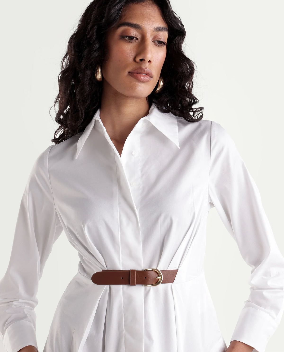 Rareism Women's Onio Off White Plain Cotton Blend Regular Long Sleeves Shirt