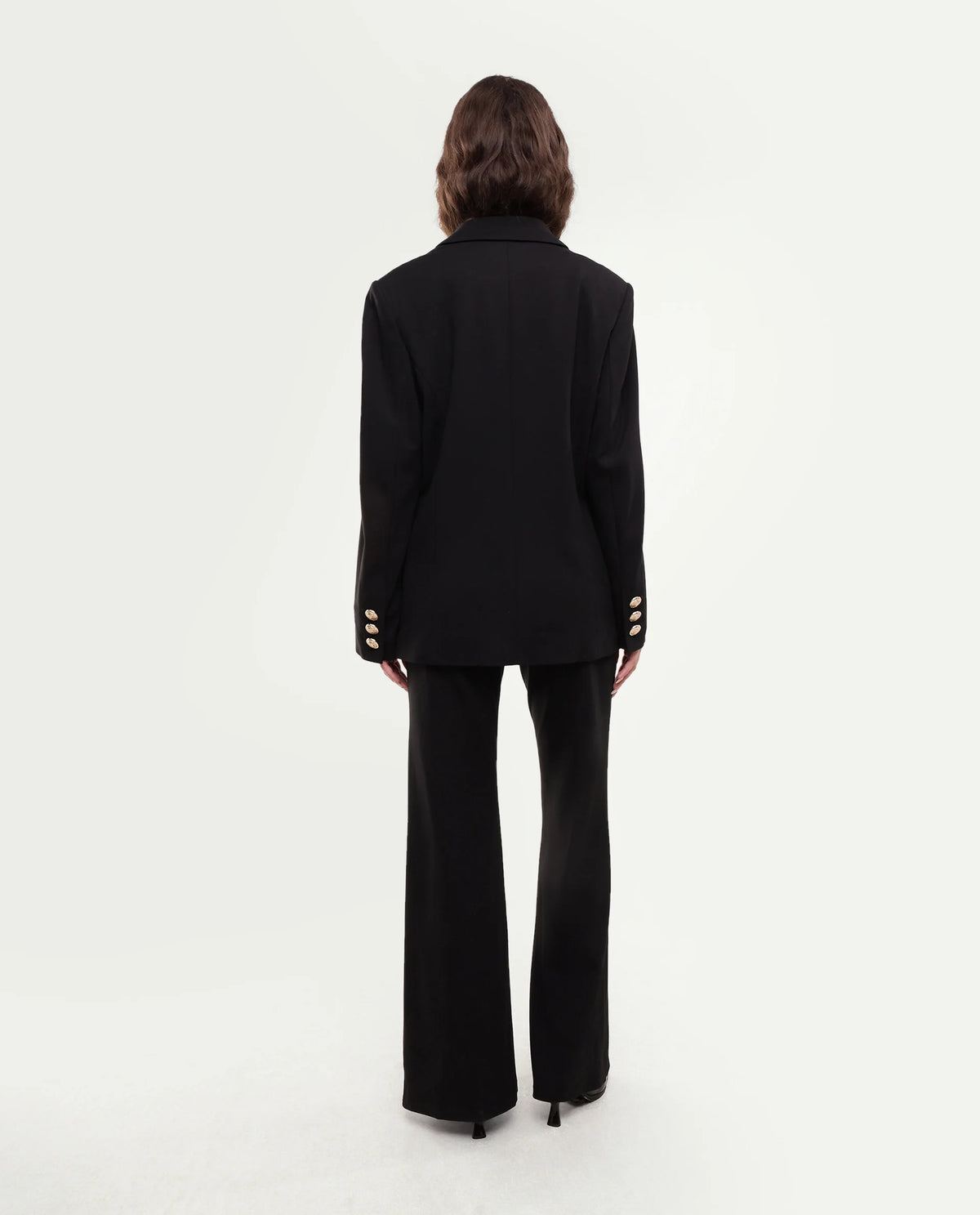 Rareism Women's Pango Black Viscose Blend Straight Plain Trouser