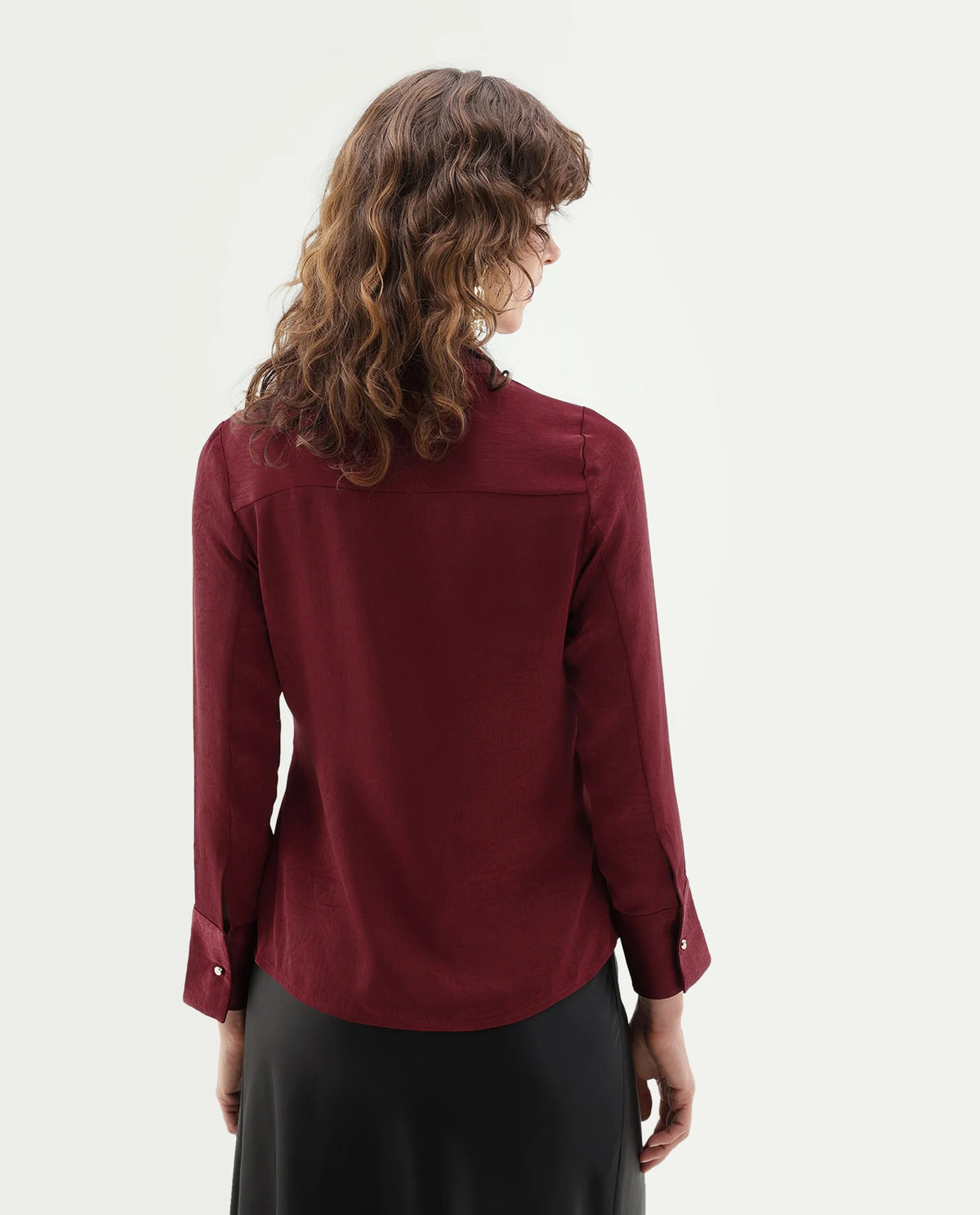 Rareism Women's Fasin Red Polyester Pull-On Wrap Top