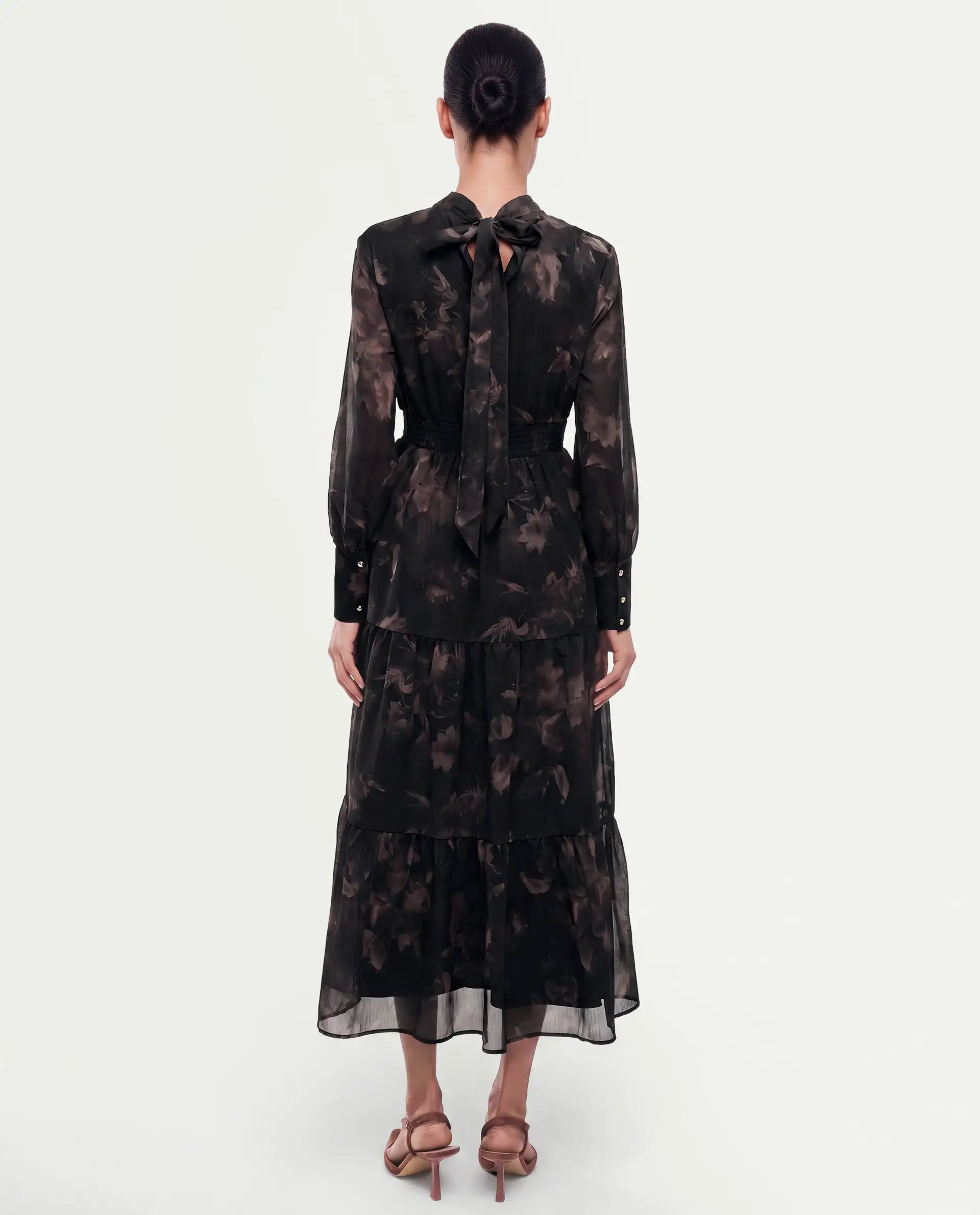Rareism Women's Yuval Brown Polyester Button Fit And Flare Dress