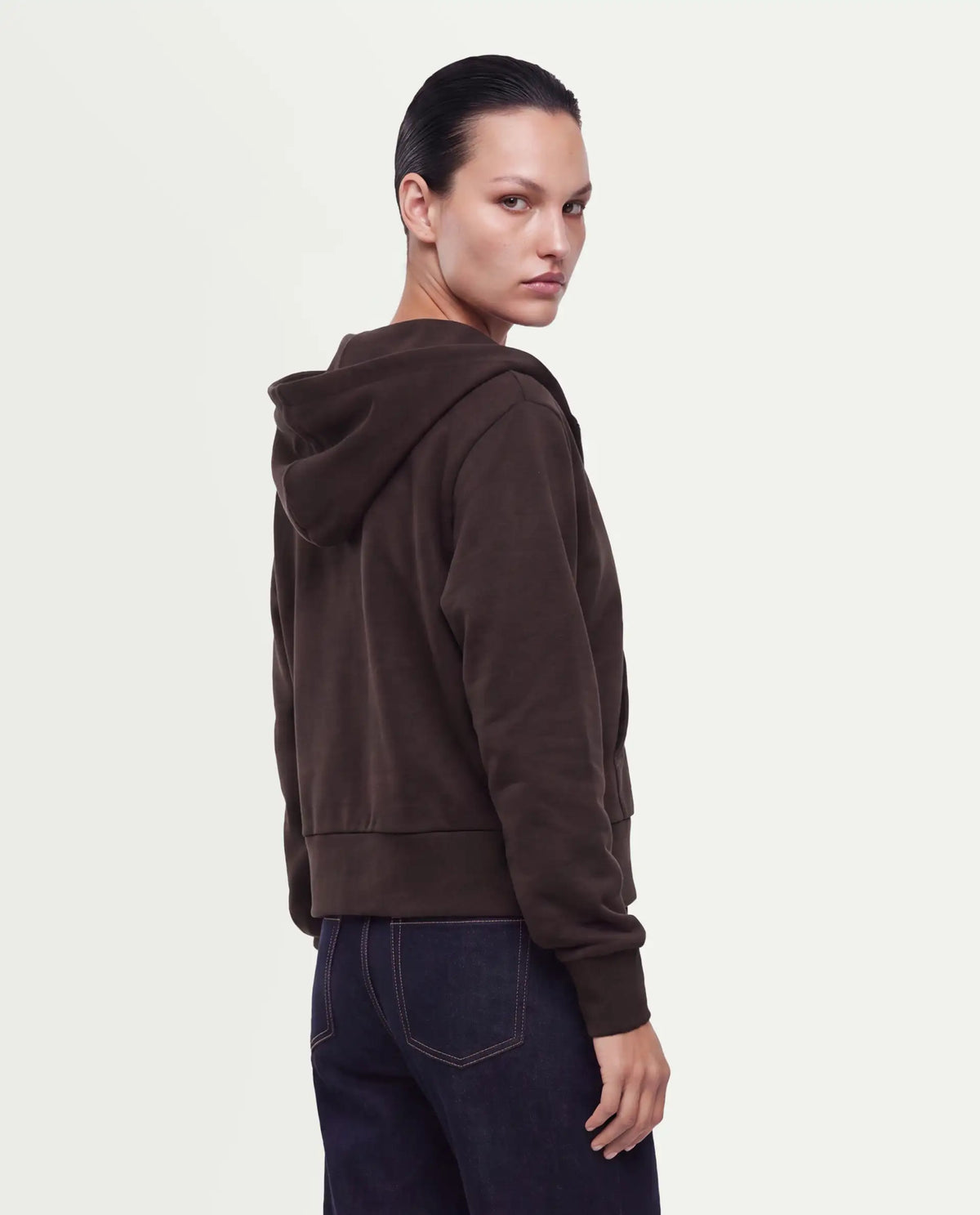 Rareism Women's Pay-T Dark Brown Cotton Blend Zipper Regular Fit Hd Print Sweatshirt