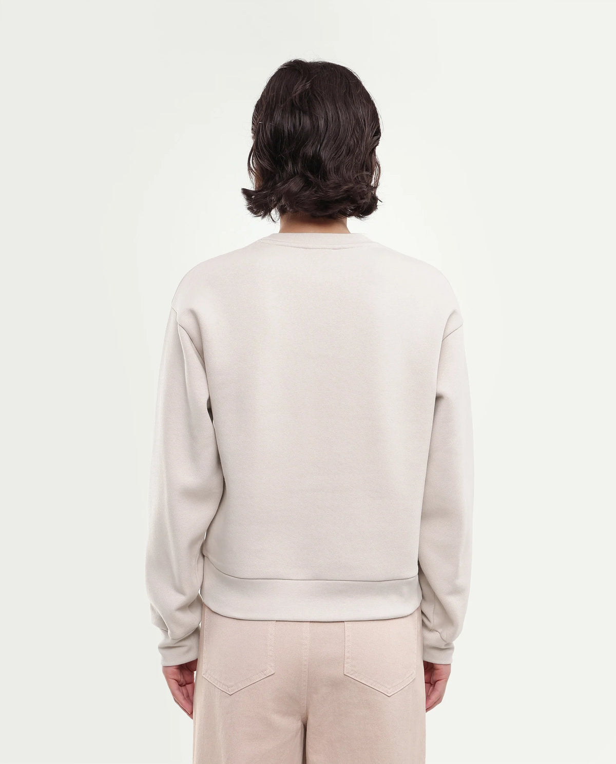 Rareism Women's Poker Light Beige Cotton Blend Pull-On Relaxed Fit Hd Print Sweatshirt