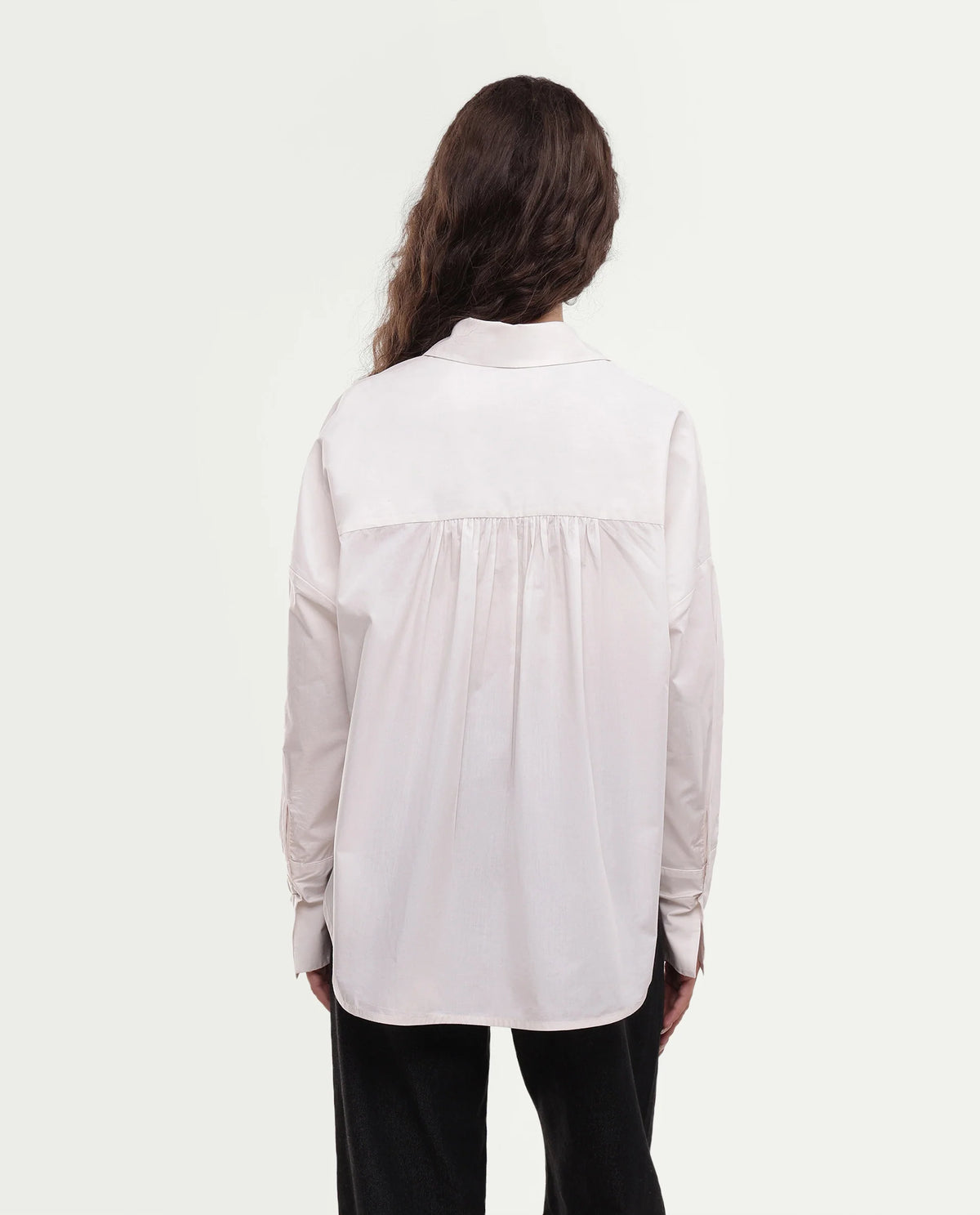Rareism Women's Moni Beige Cotton Button Relaxed Fit Shirt