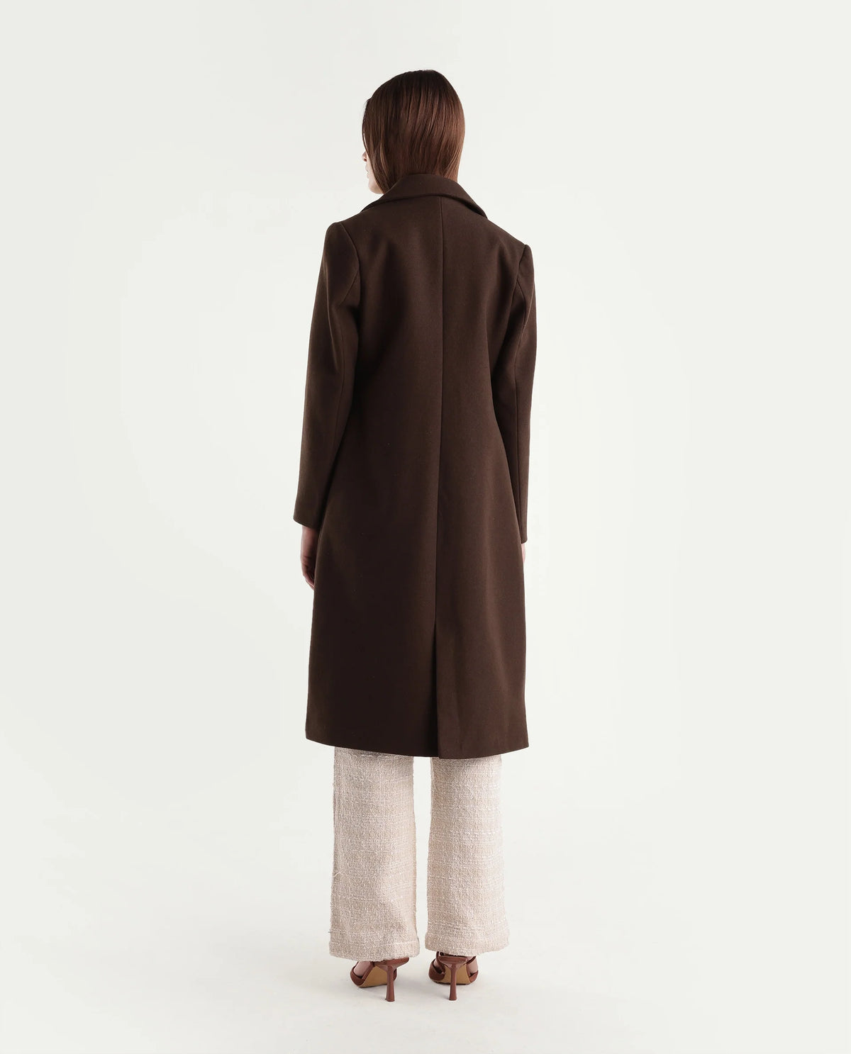 Rareism Women's Kerest Brown Polyester Blend Lapel Neck Button Regular Plain Coat - image 7