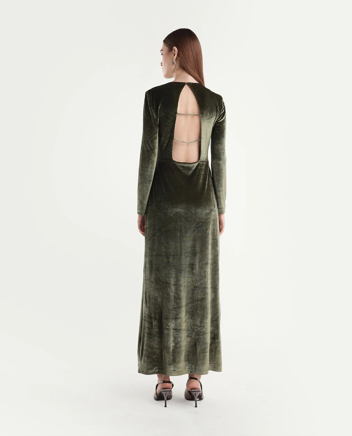 Rareism Women's Potonlo Dark Green Polyester Regular Fit Plain Dress - image 7