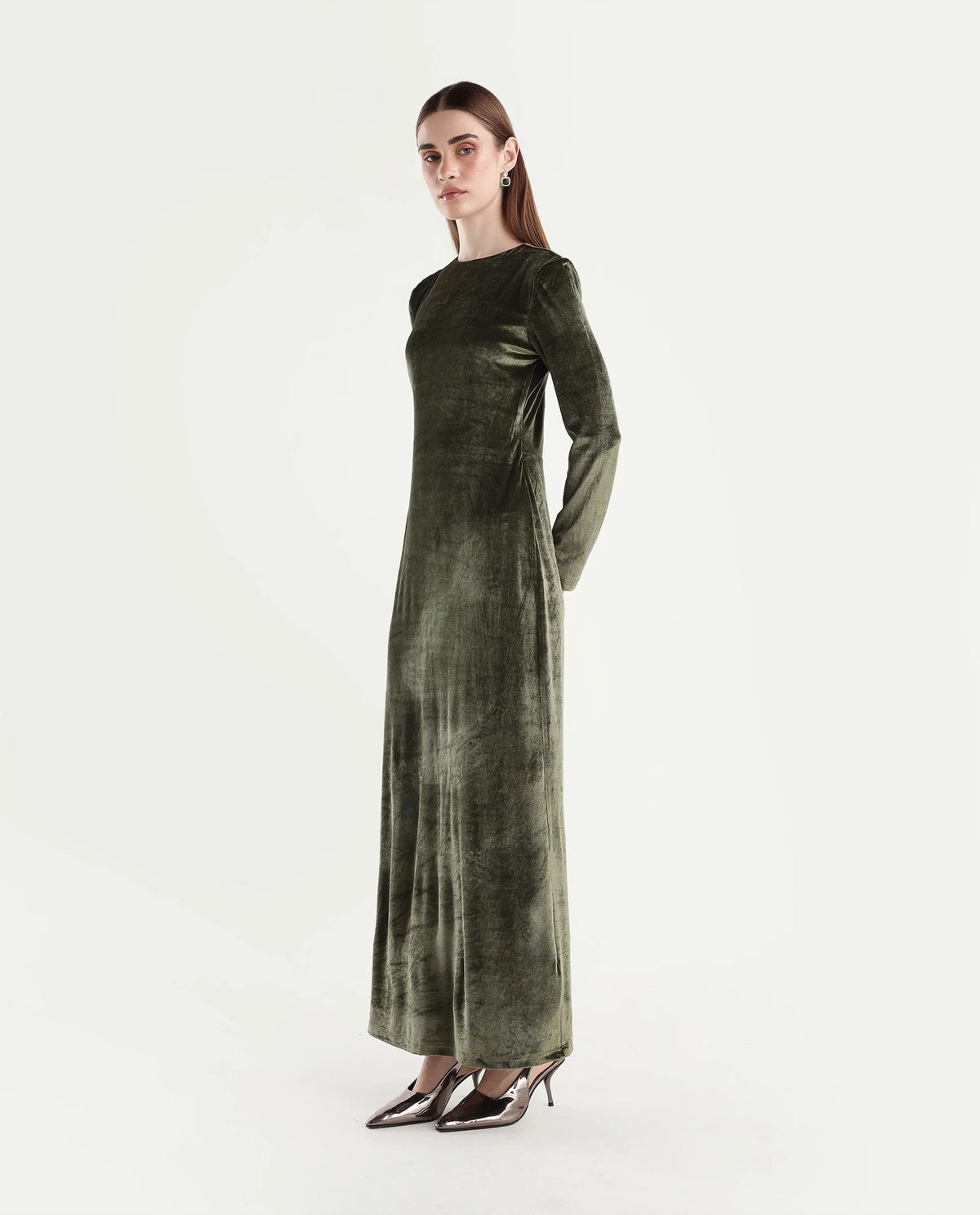 Rareism Women's Potonlo Dark Green Polyester Regular Fit Plain Dress - image 5