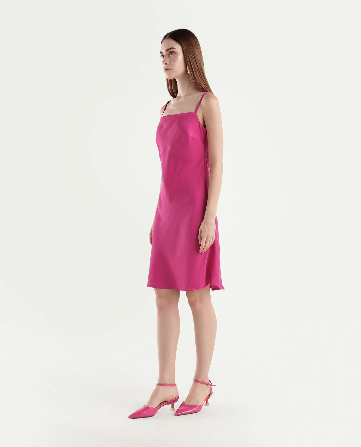 Rareism Women's Prya Pink Polyester Regular Fit Sleeveless Dress - image 5