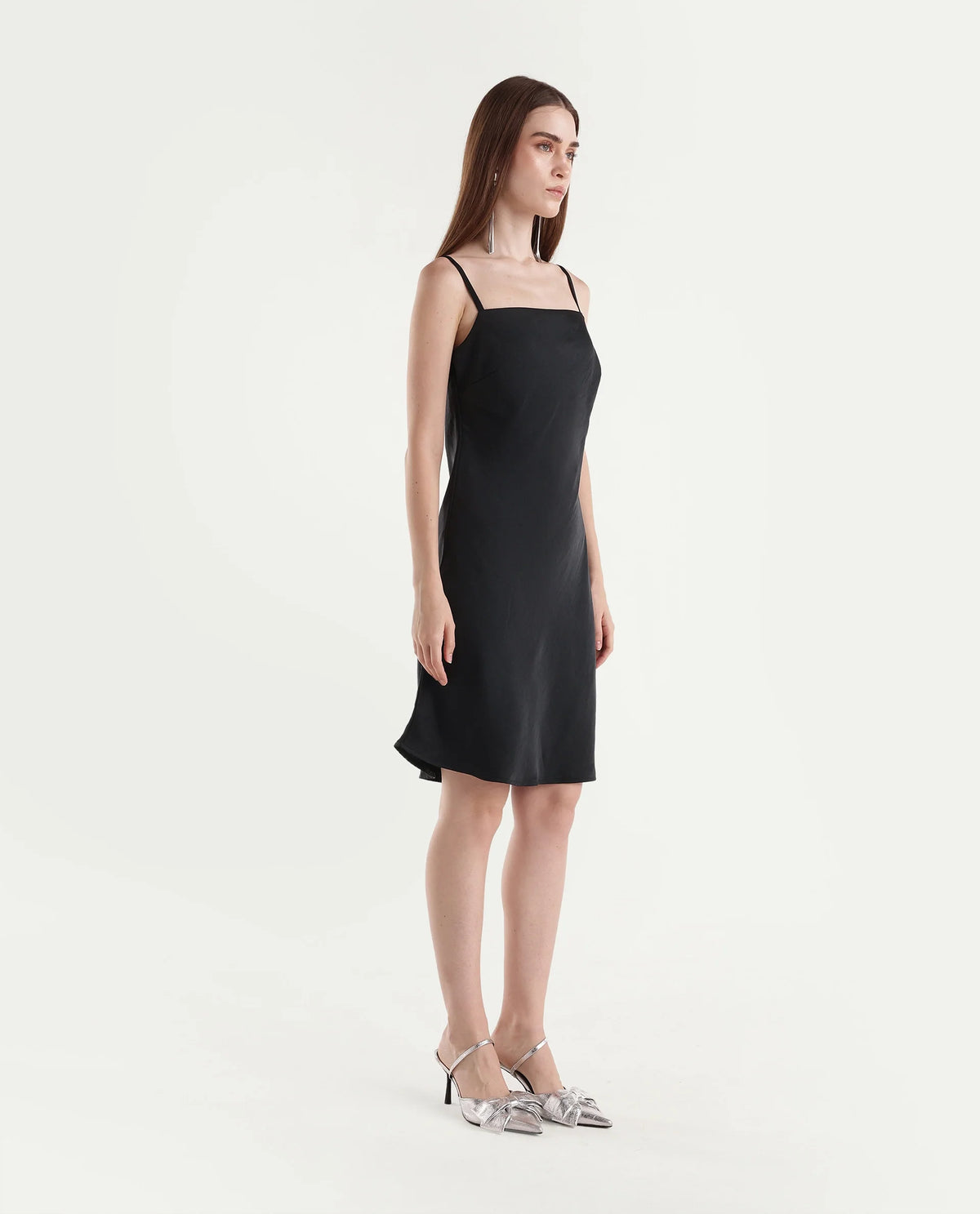 Rareism Women's Prya Black Polyester Regular Fit Sleeveless Dress - image 4