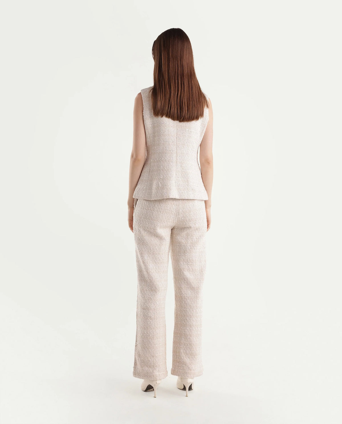 Rareism Women's Toat-B Off White Polyester Blend Straight Plain Trouser - image 7