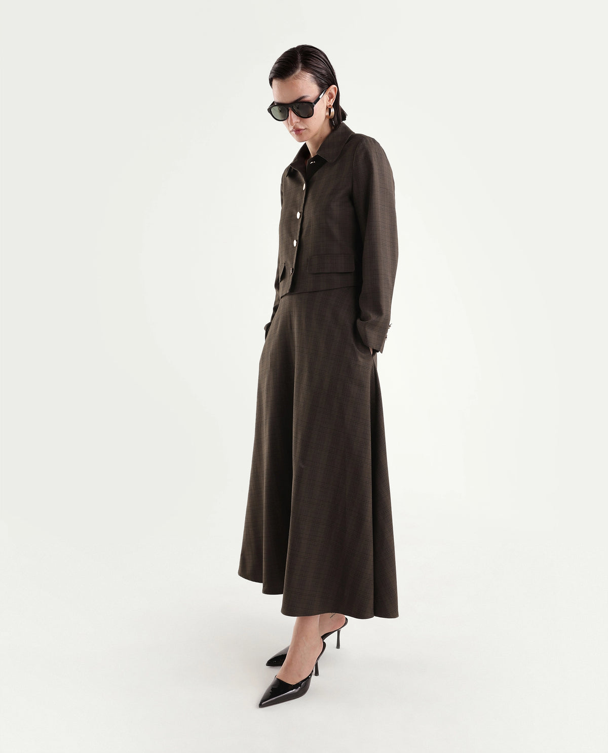 Rareism Women's Quno-T Brown Polyester Blend Spread Collar Button Regular Plain Jacket