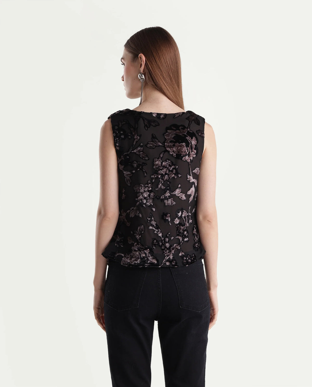 Rareism Women's Guilin Black Polyester Cowl Neck Regular Jacquard Top - image 7