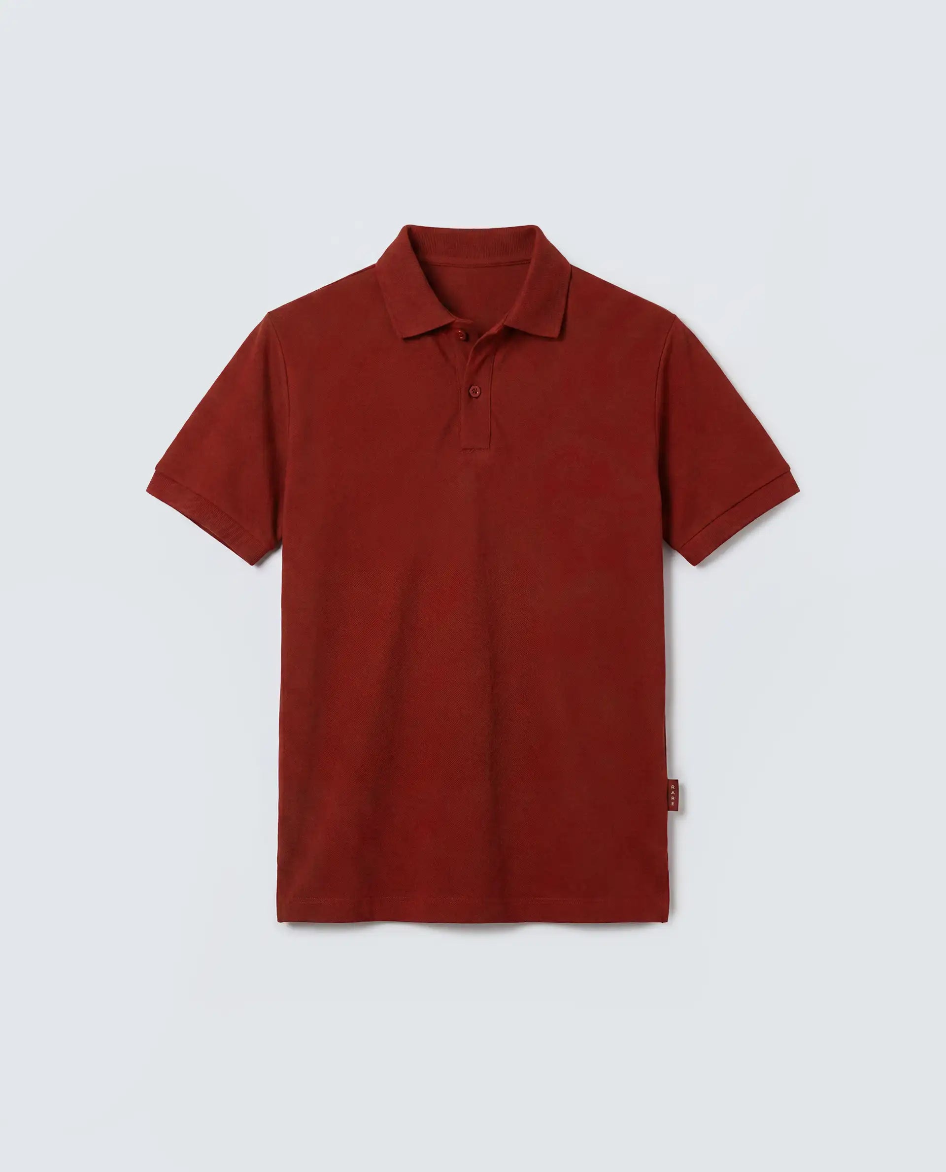 Rareism Women's Basic Rr-Corp-Elane Dark Red Cotton CollaredRegular Plain Polo