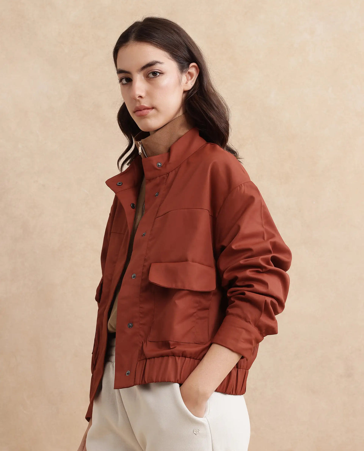 Rareism Women Rukks Rust Plain Jacket