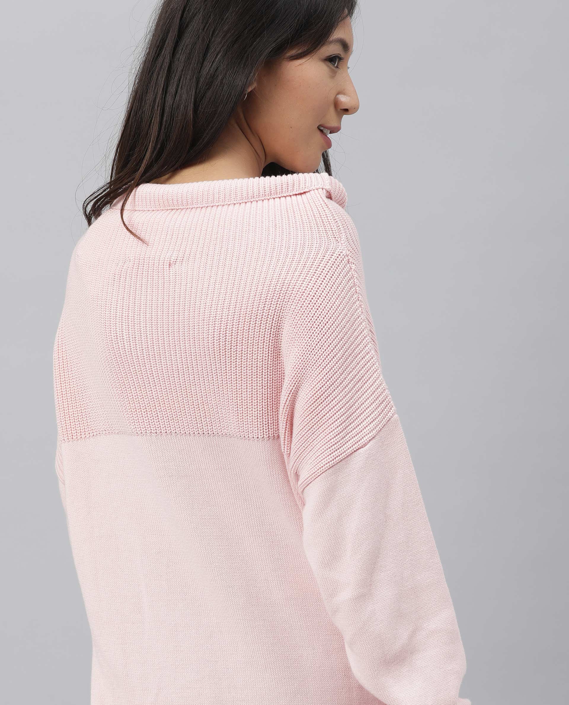 Rareism Women Skyline Pink Top Full Sleeves